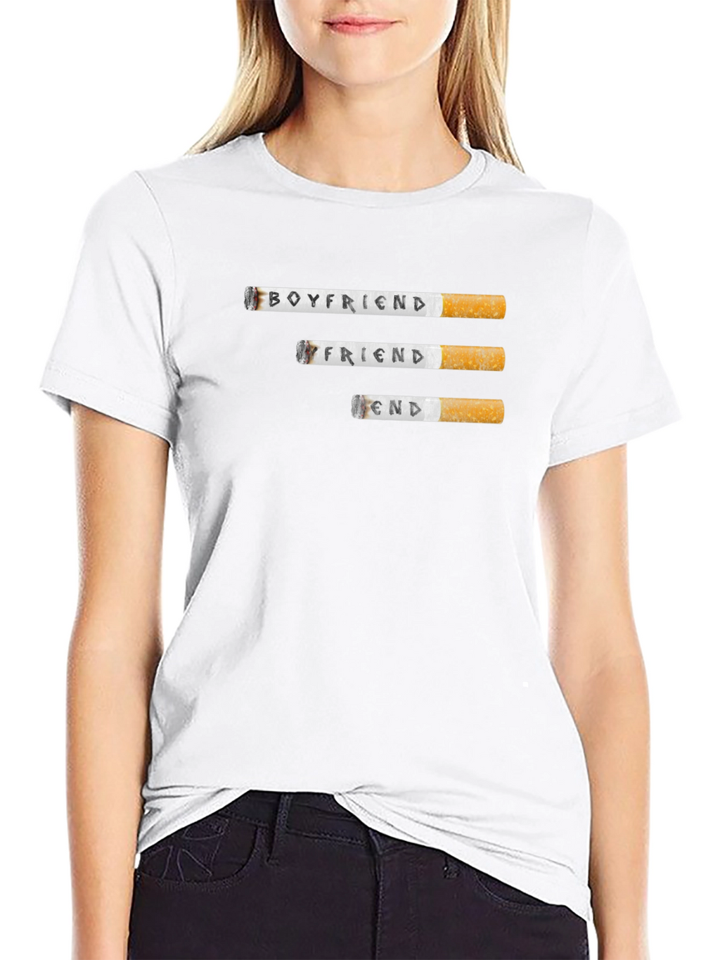 Boyfriend Friend End Cigarette T-Shirt - Graphic Tee