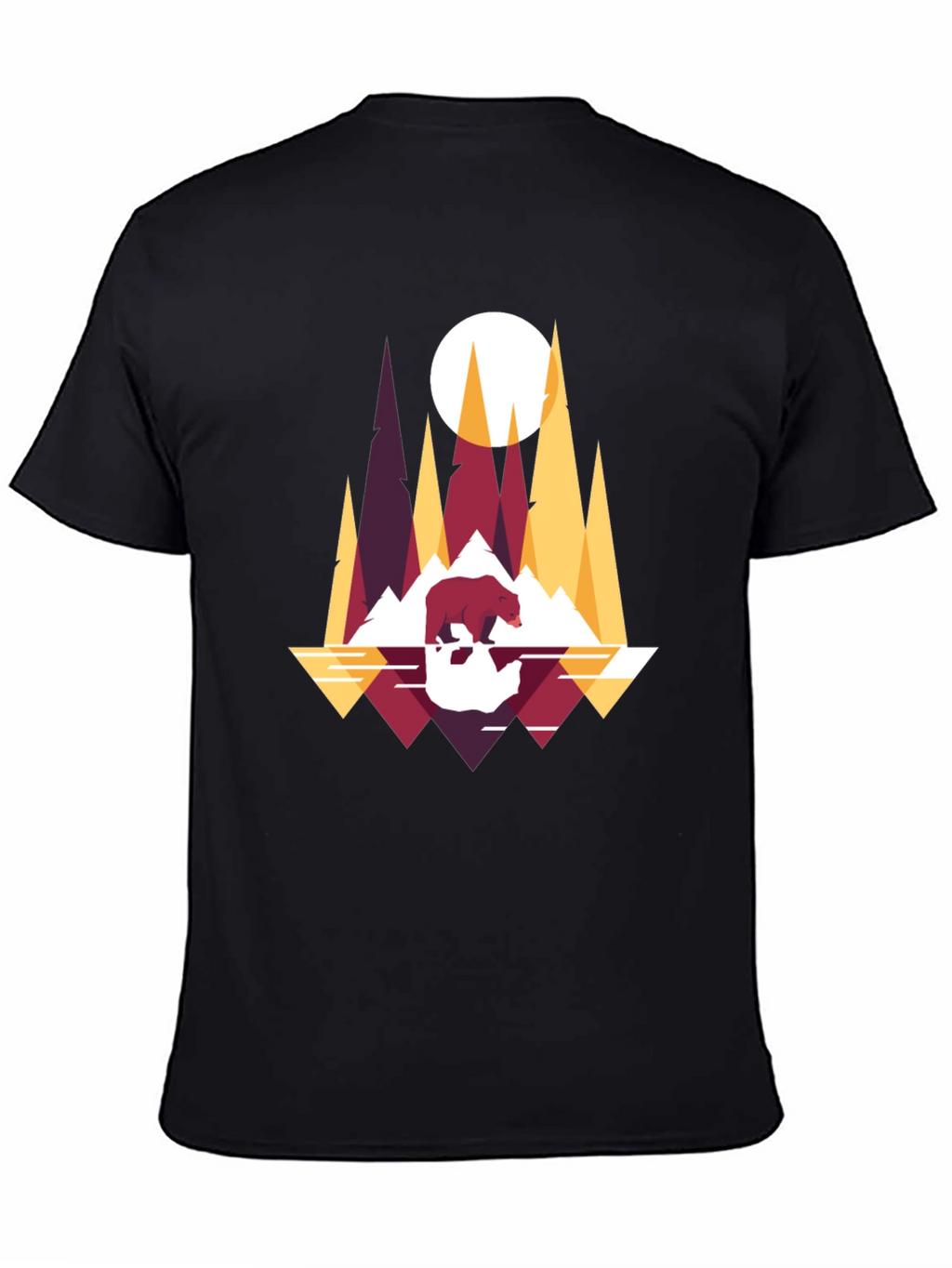 Geometric Bear & Mountains T-Shirt
