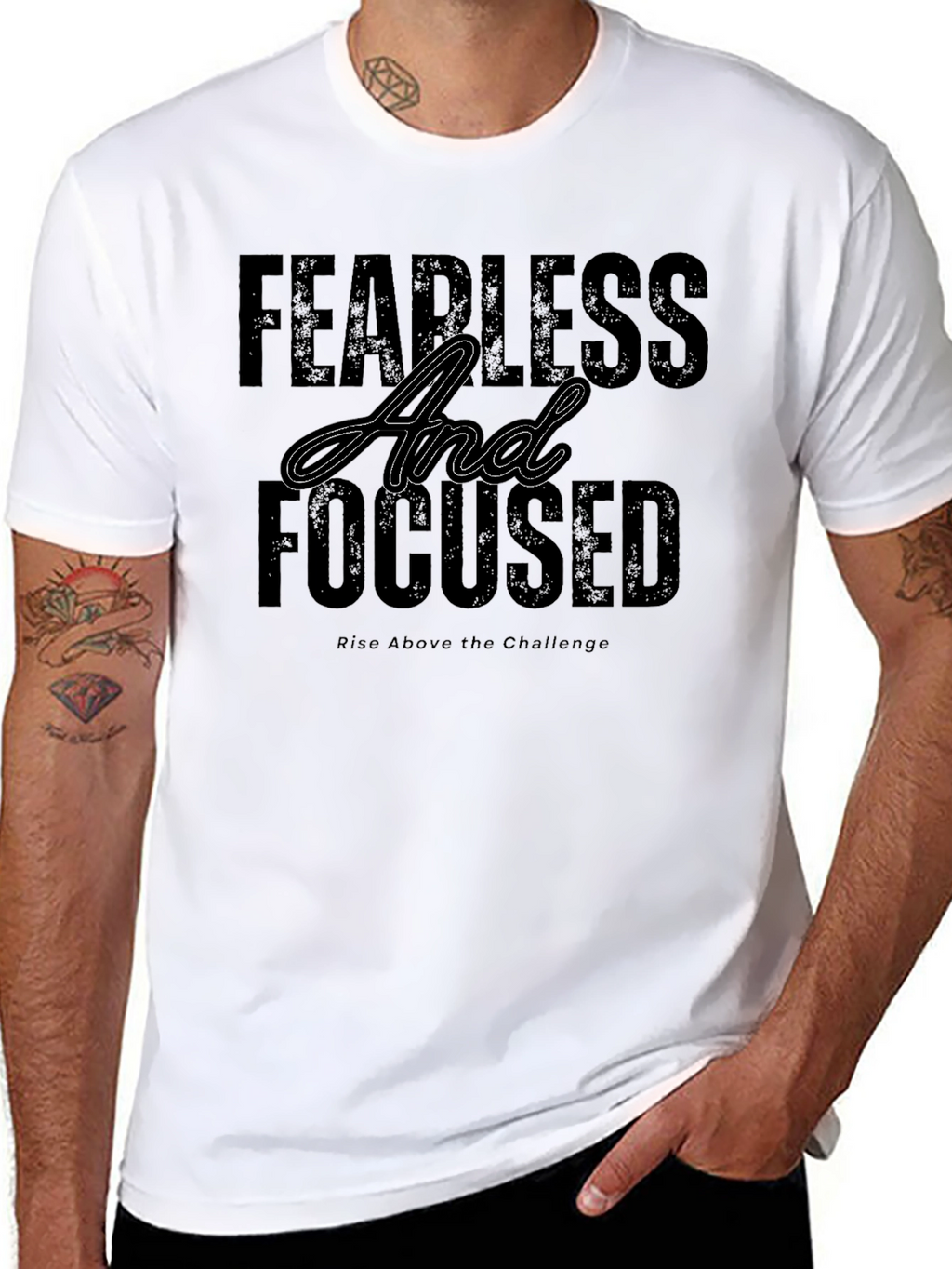 Fearless & Focused Black Graphic T-Shirt