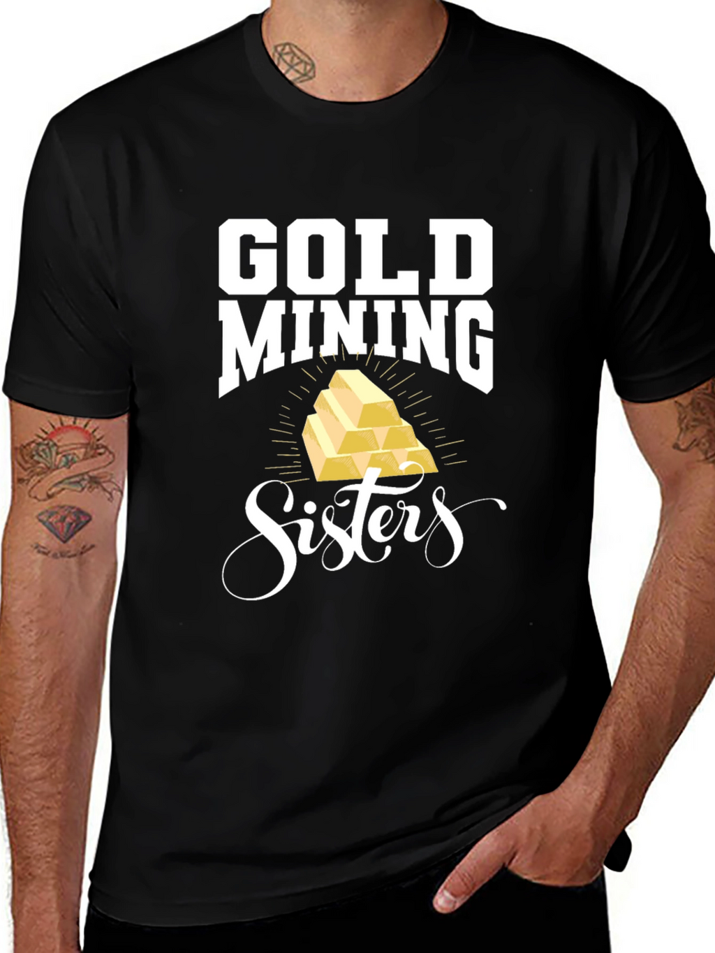 Gold Mining Sisters Black T-Shirt