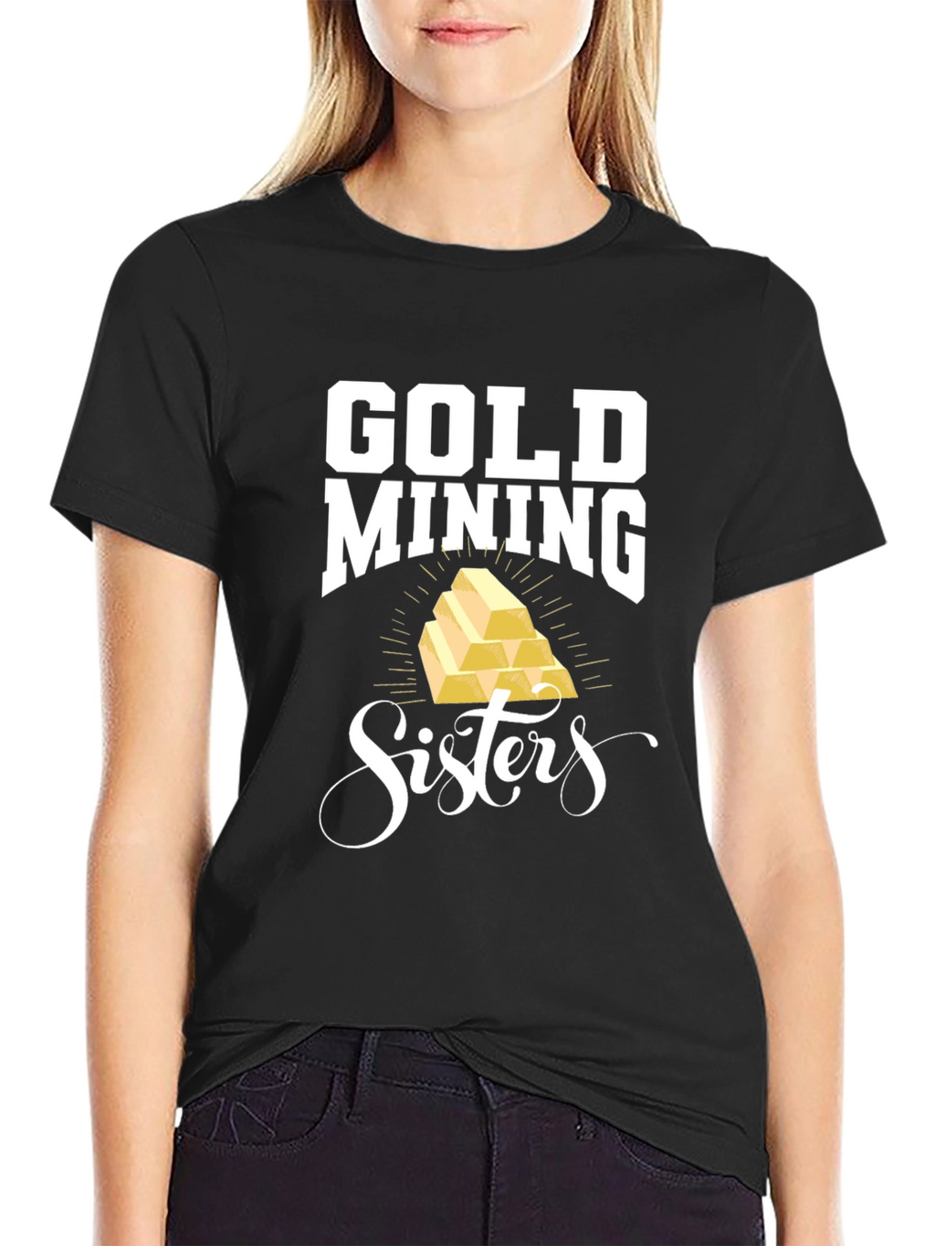 Gold Mining Sisters Black T-Shirt