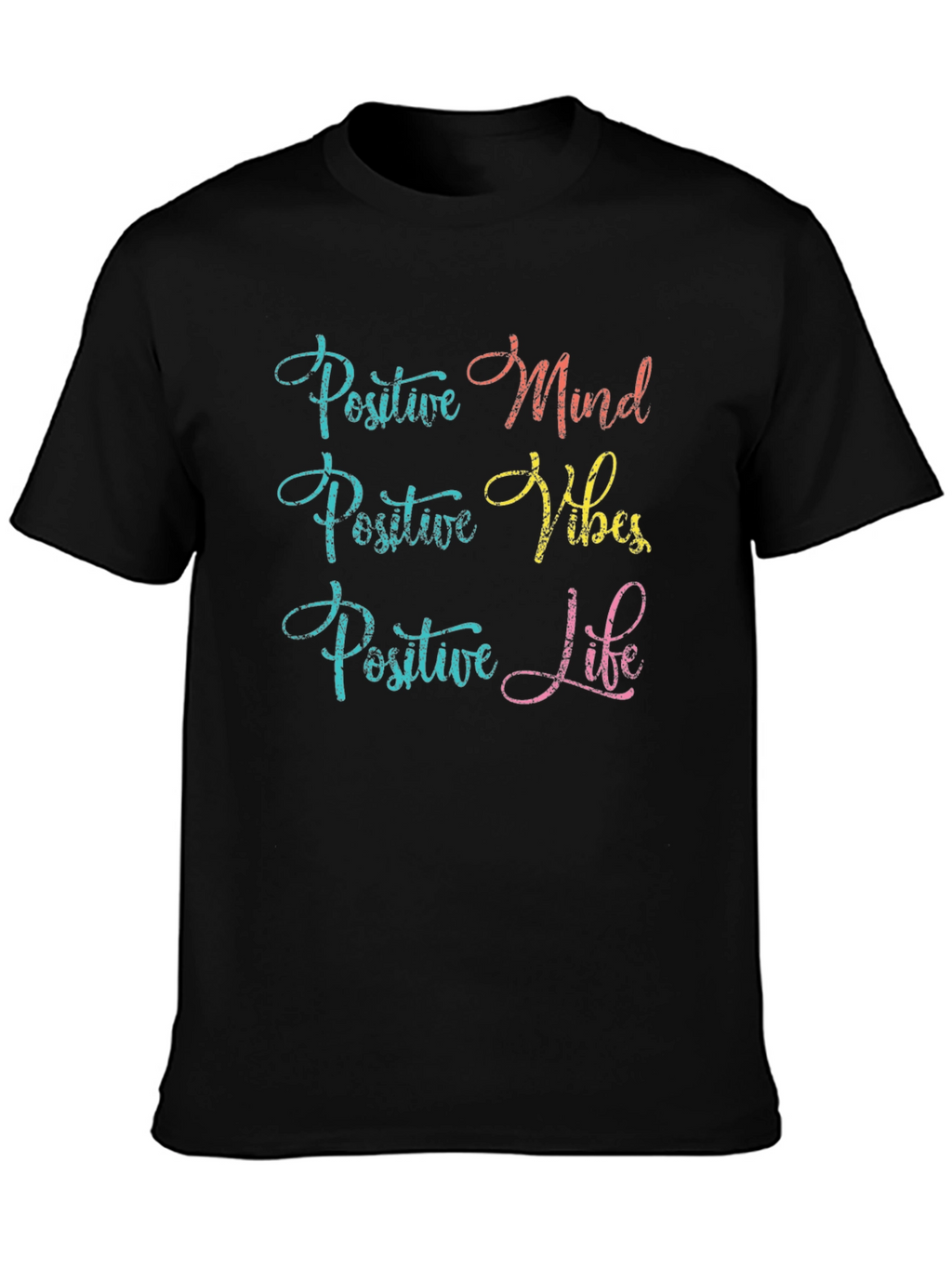 Positive Mind Vibes Life Black Graphic Tee