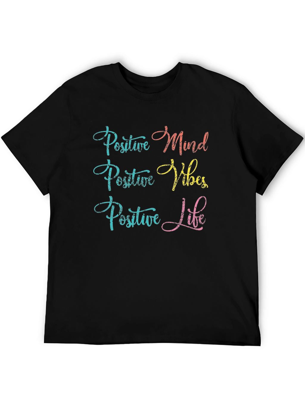 Positive Mind Vibes Life Black Graphic Tee