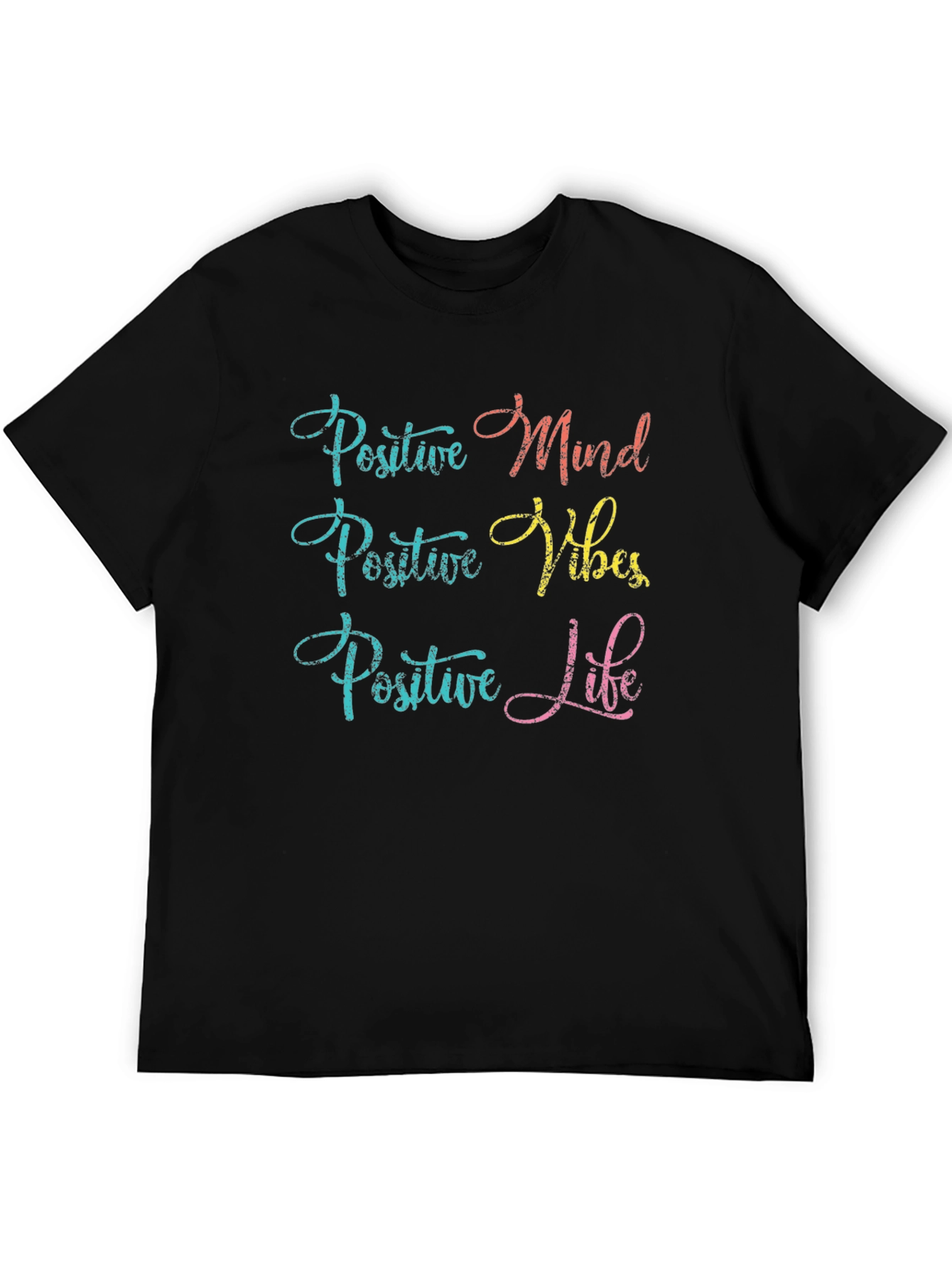 Positive Mind Vibes Life Black Graphic Tee
