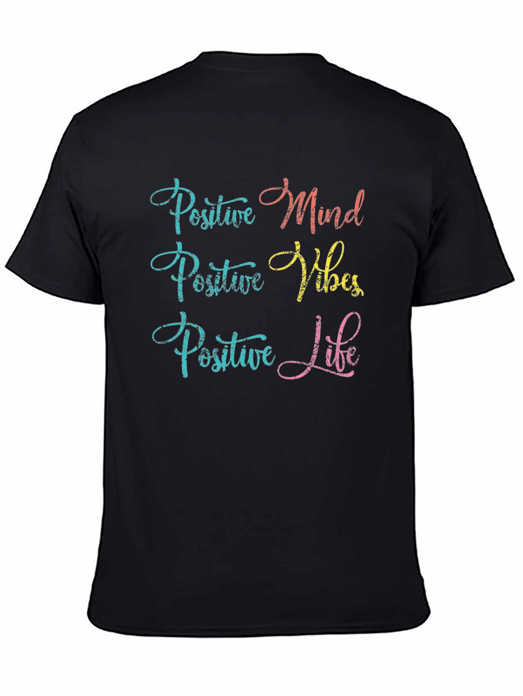 Positive Mind Vibes Life Black Graphic Tee