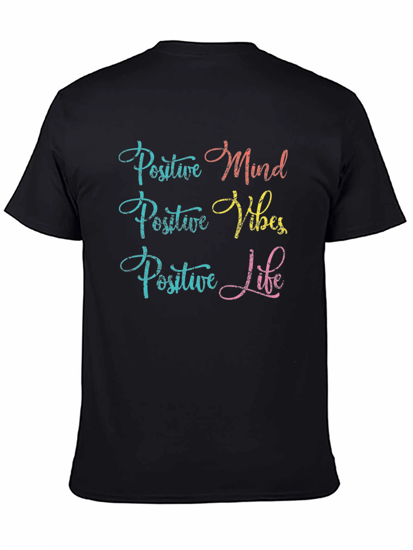 Positive Mind Vibes Life Black Graphic Tee