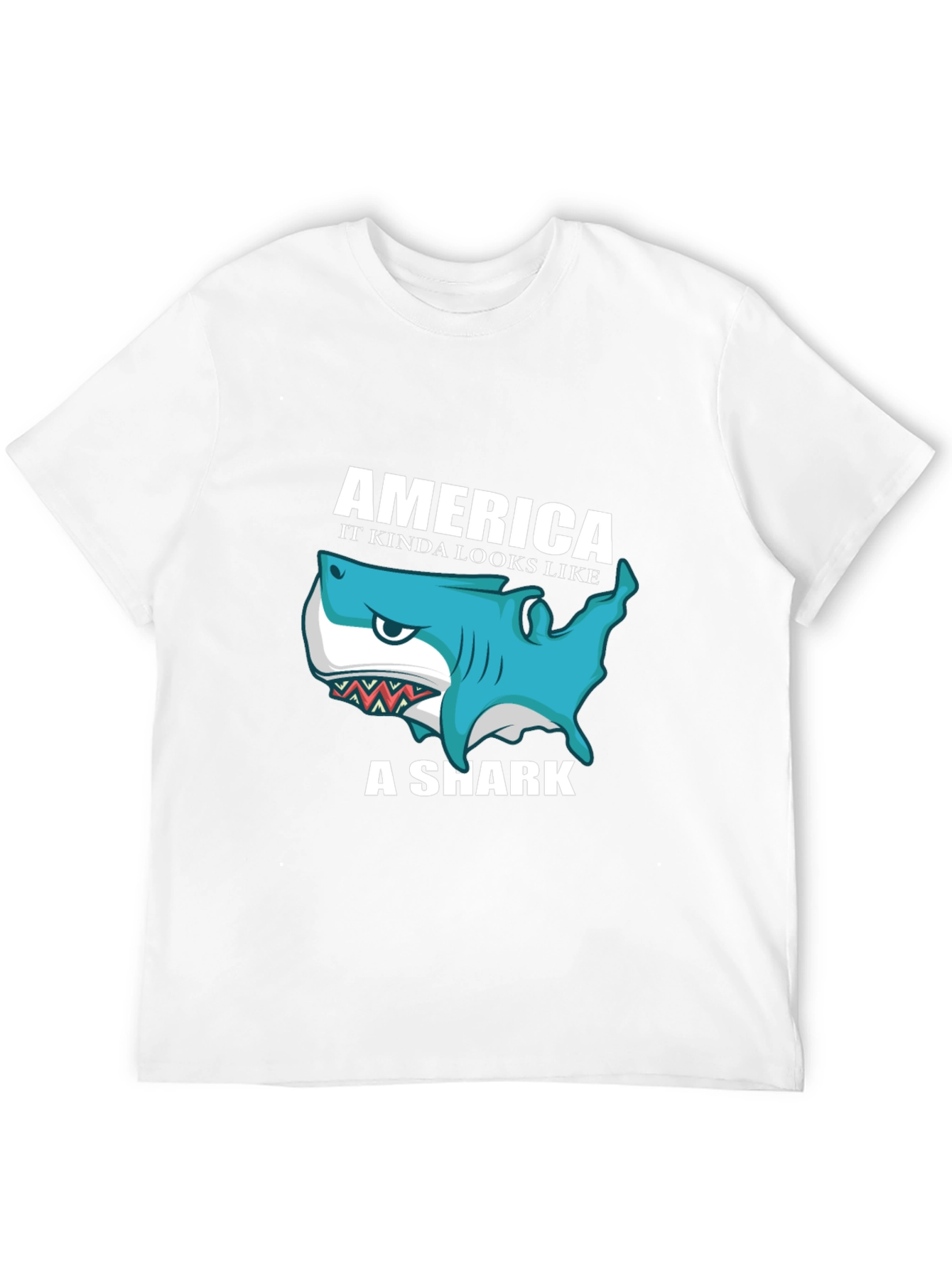 America Shark Graphic Tee - Patriotic Humor