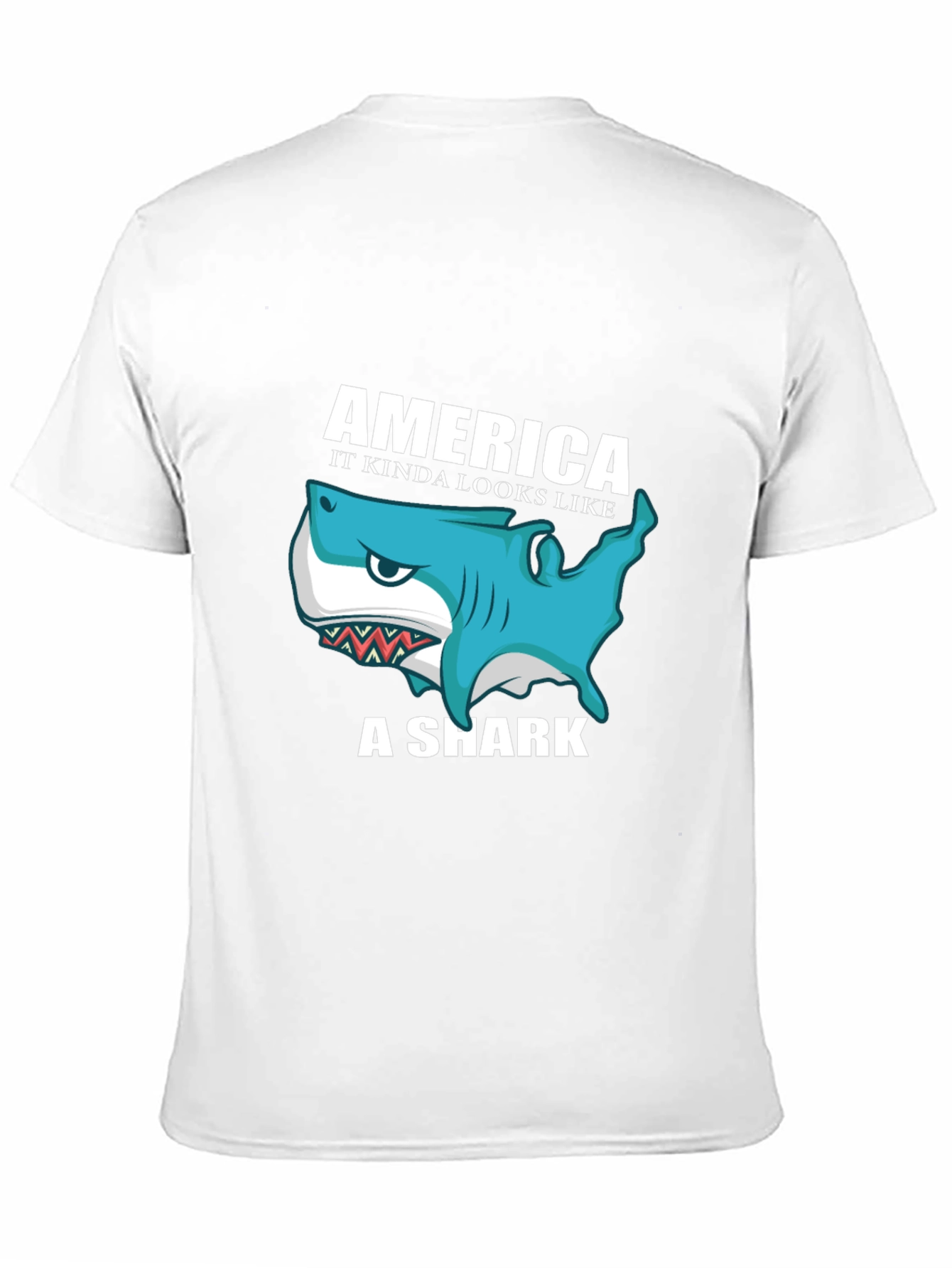 America Shark Graphic Tee - Patriotic Humor