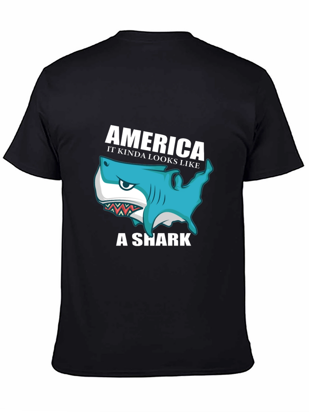 America Shark Graphic Tee - Patriotic Humor