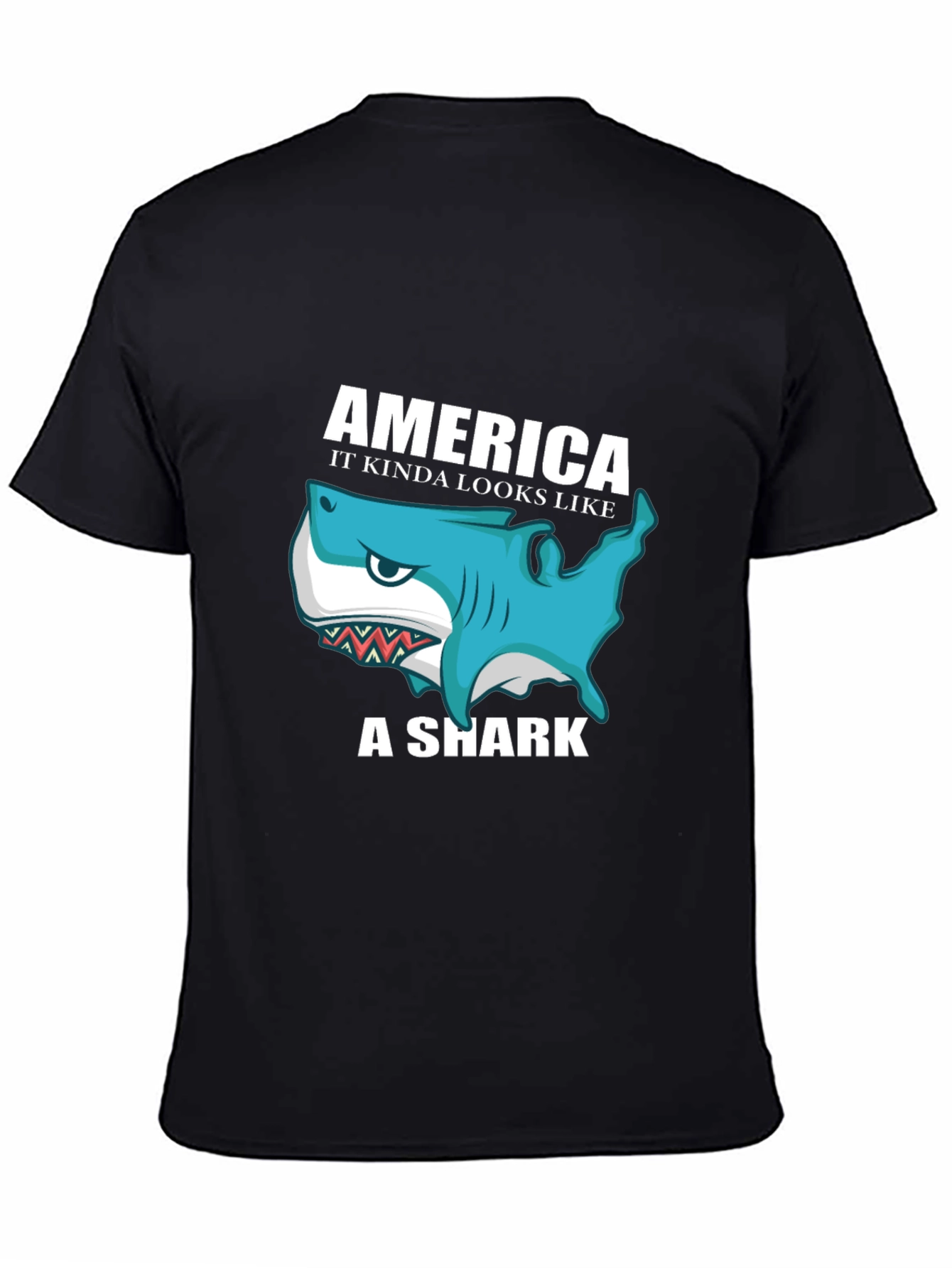 America Shark Graphic Tee - Patriotic Humor