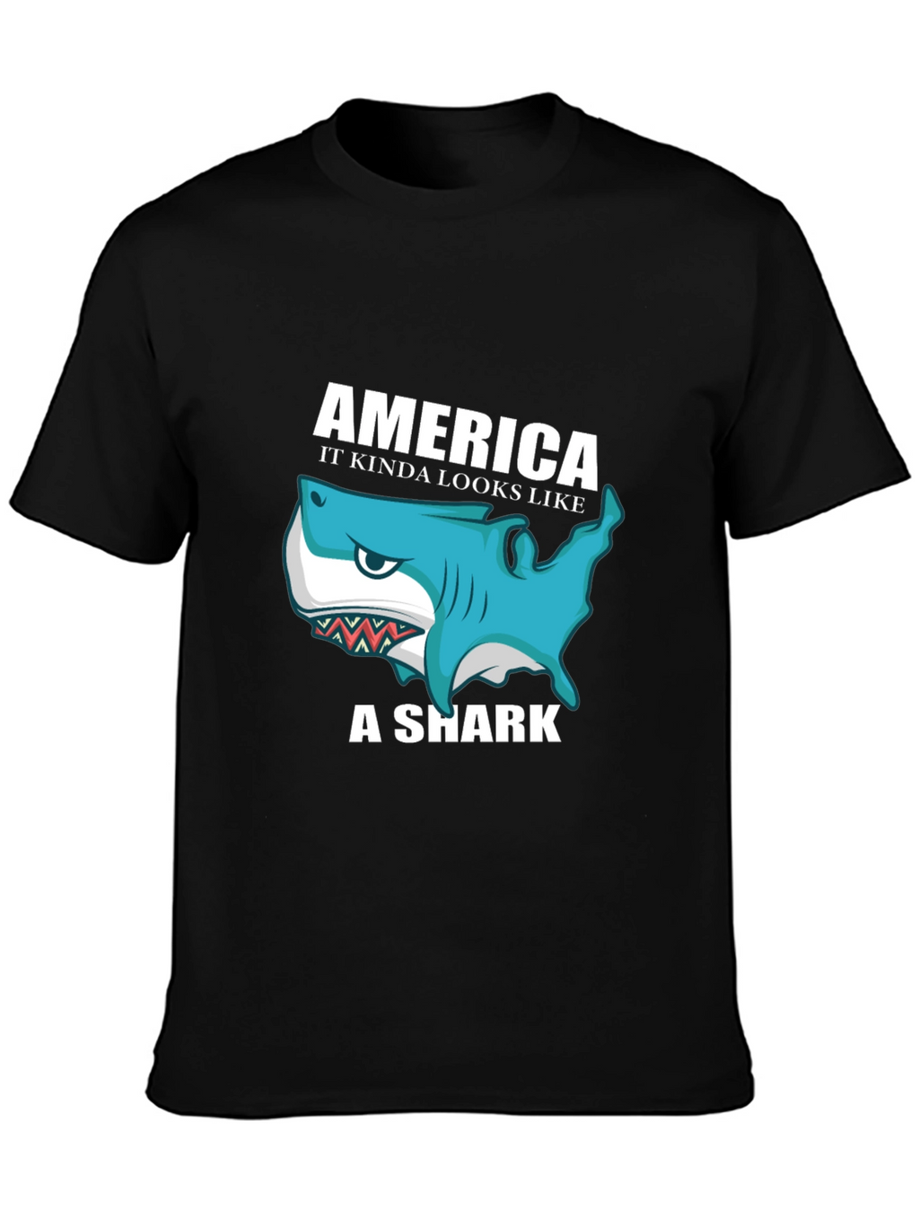 America Shark Graphic Tee - Patriotic Humor