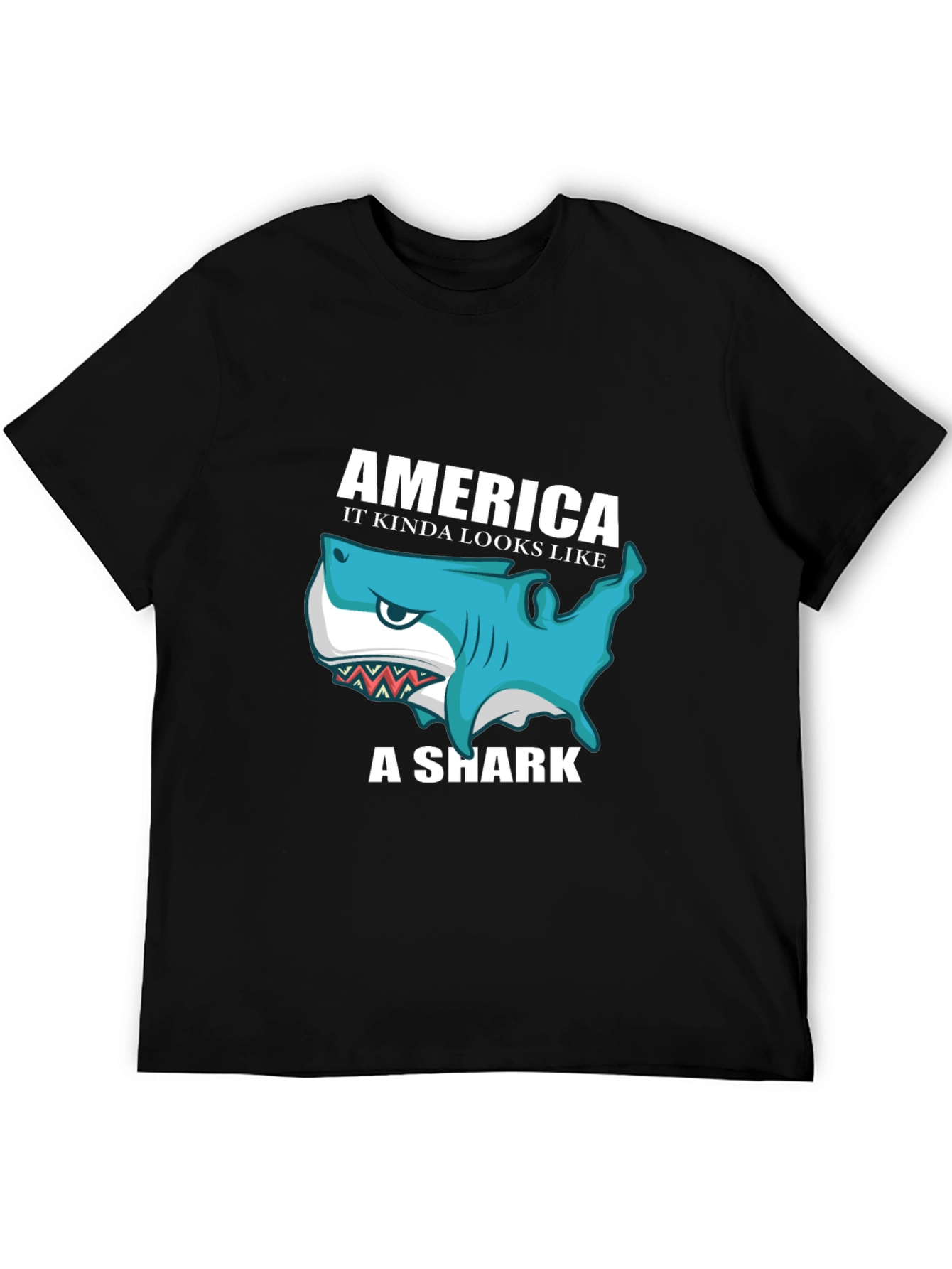America Shark Graphic Tee - Patriotic Humor