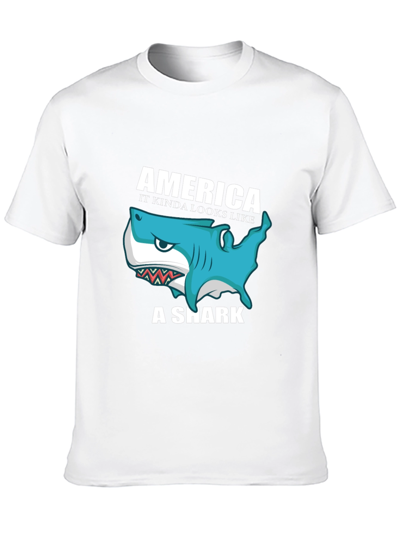 America Shark Graphic Tee - Patriotic Humor