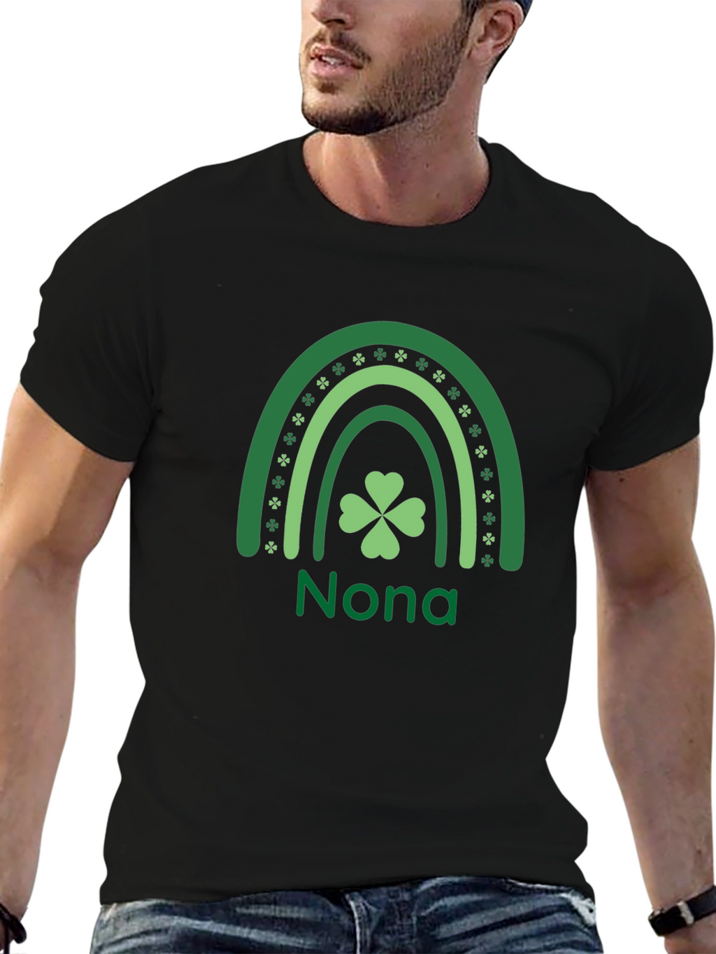 Nona St. Patricks Day Rainbow Clover T-Shirt