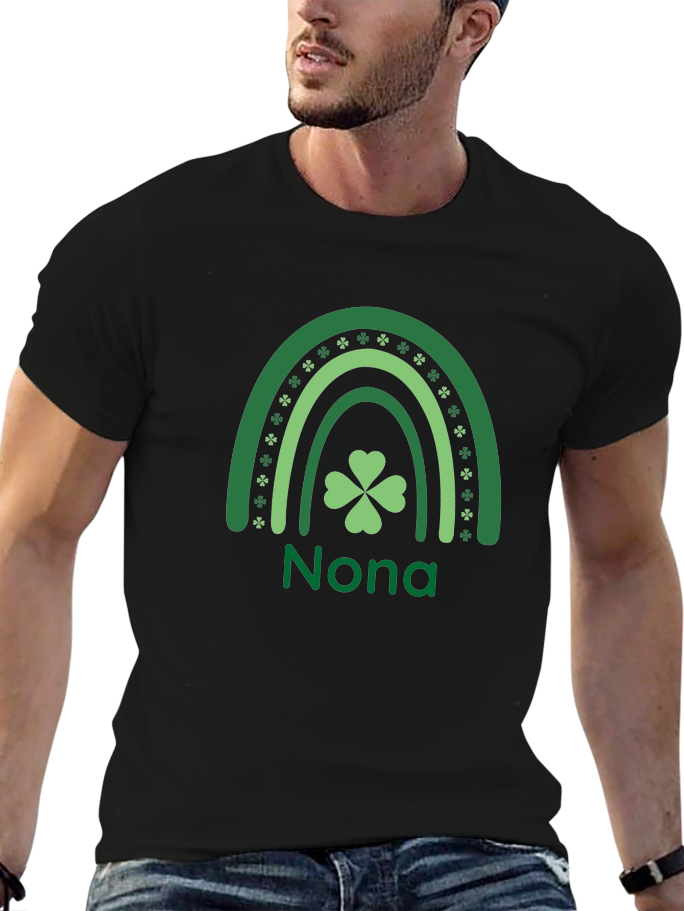 Nona St. Patricks Day Rainbow Clover T-Shirt