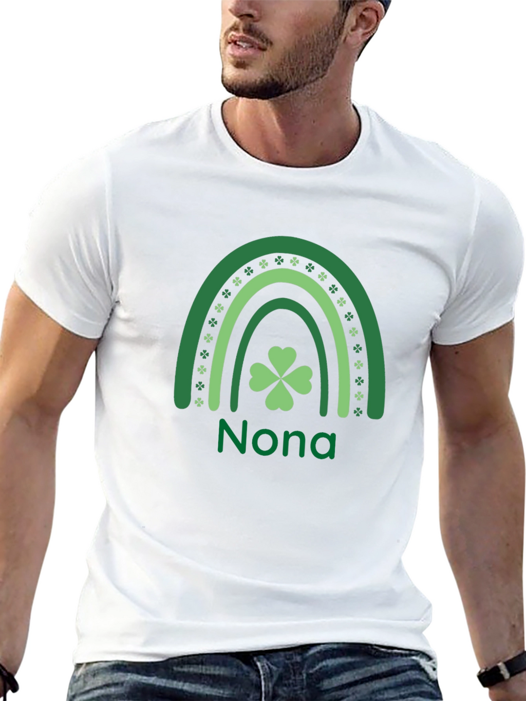 Nona St. Patricks Day Rainbow Clover T-Shirt