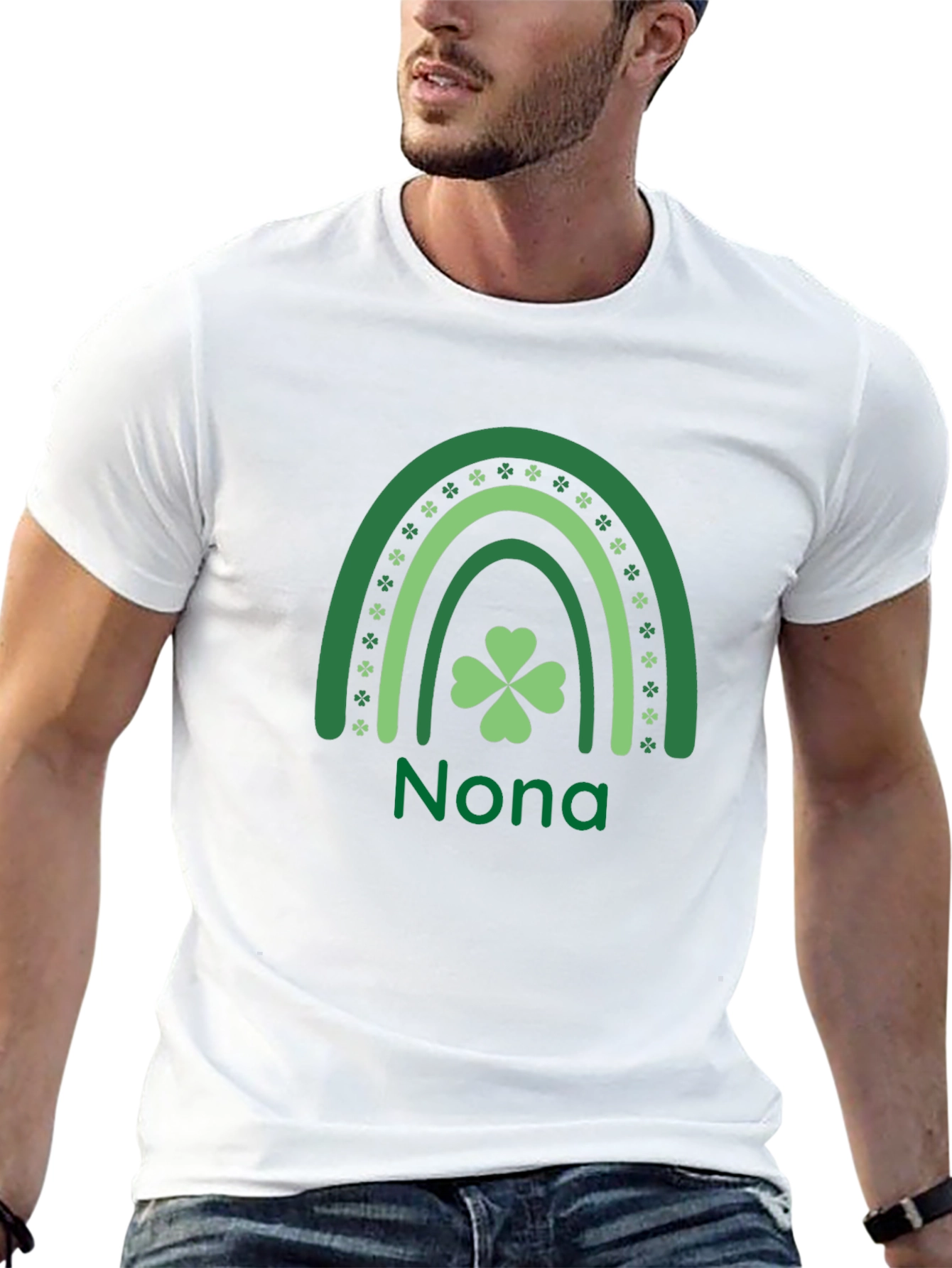 Nona St. Patricks Day Rainbow Clover T-Shirt