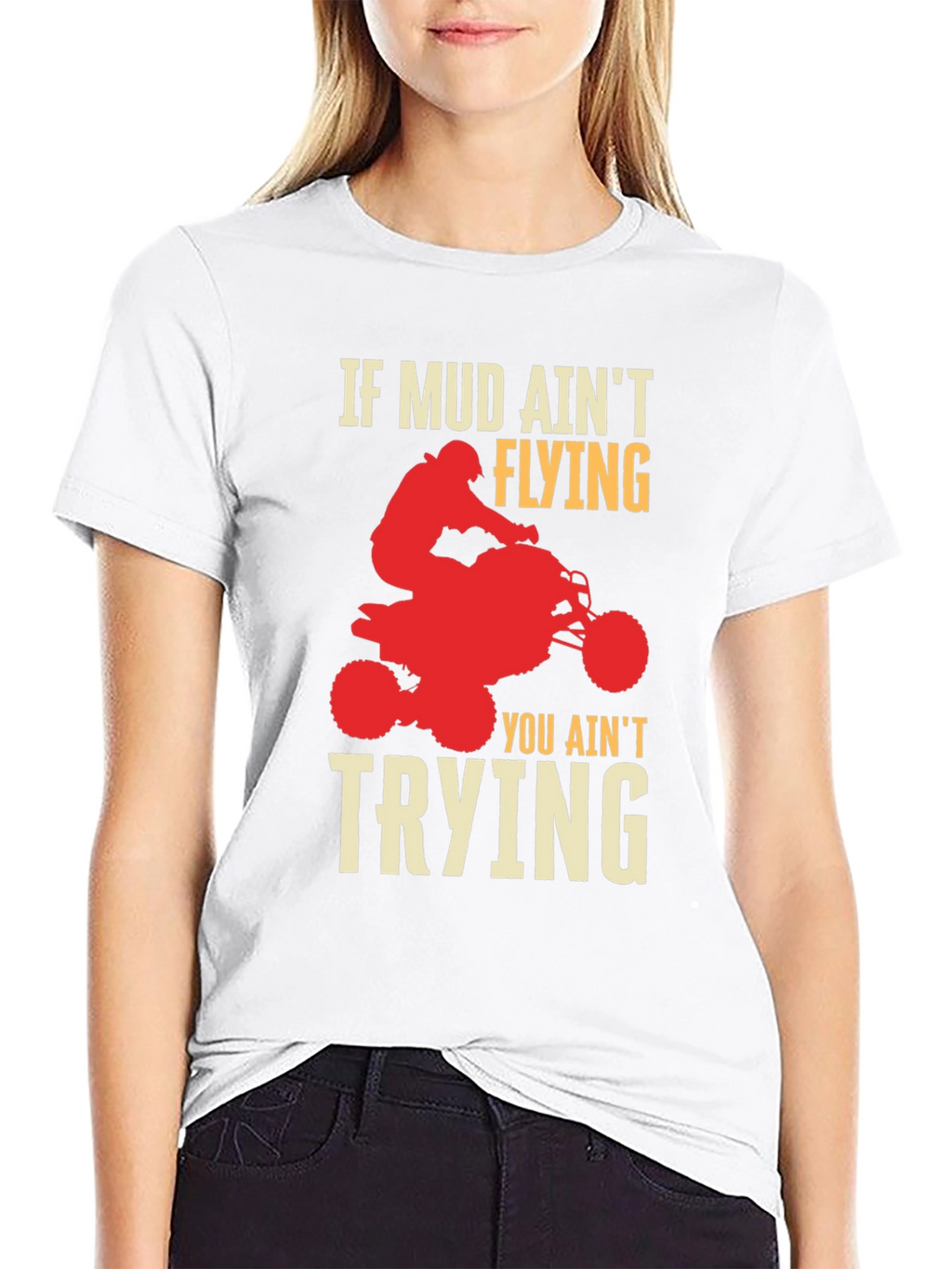 Mud Aint Flying ATV Rider Graphic T-Shirt