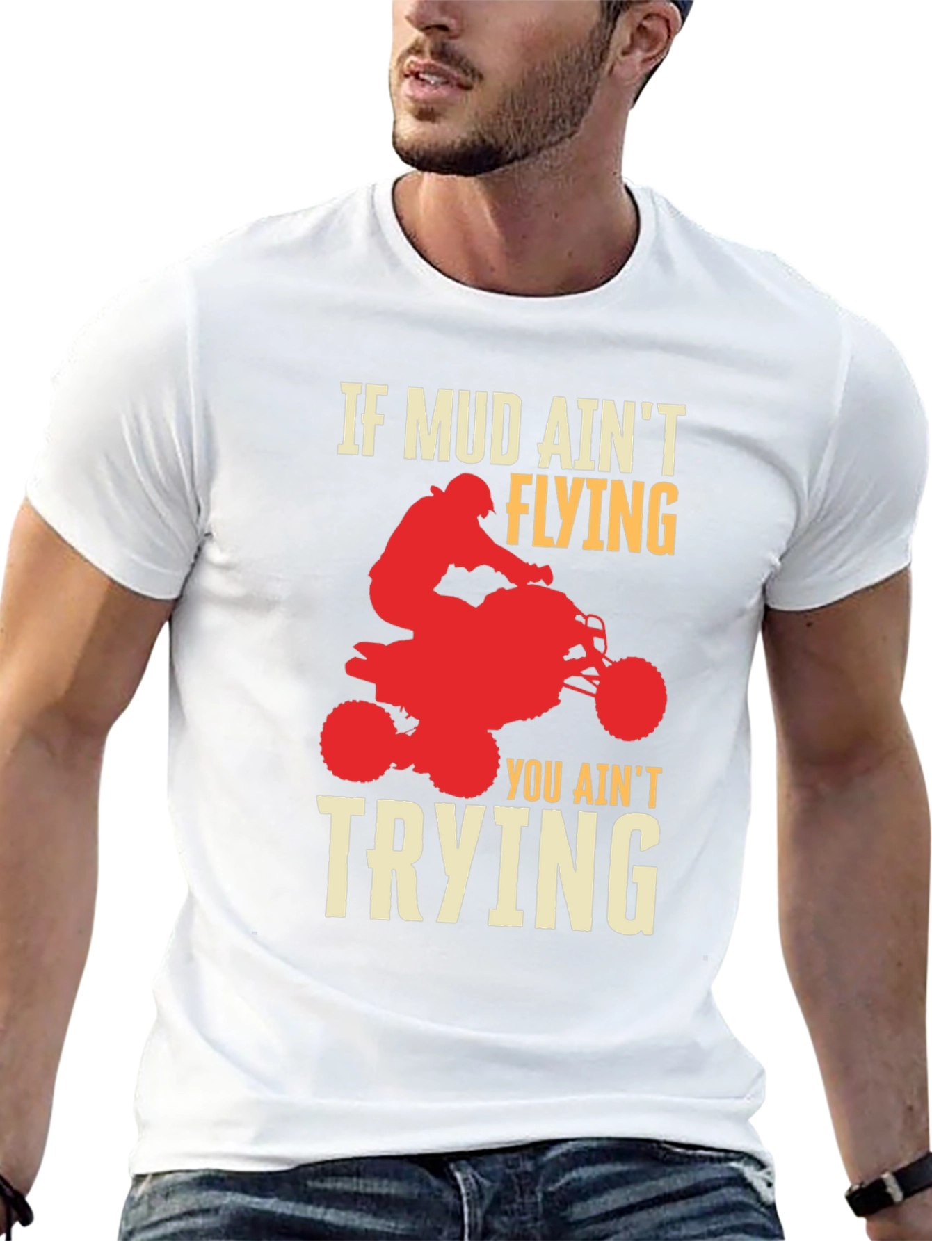 Mud Aint Flying ATV Rider Graphic T-Shirt