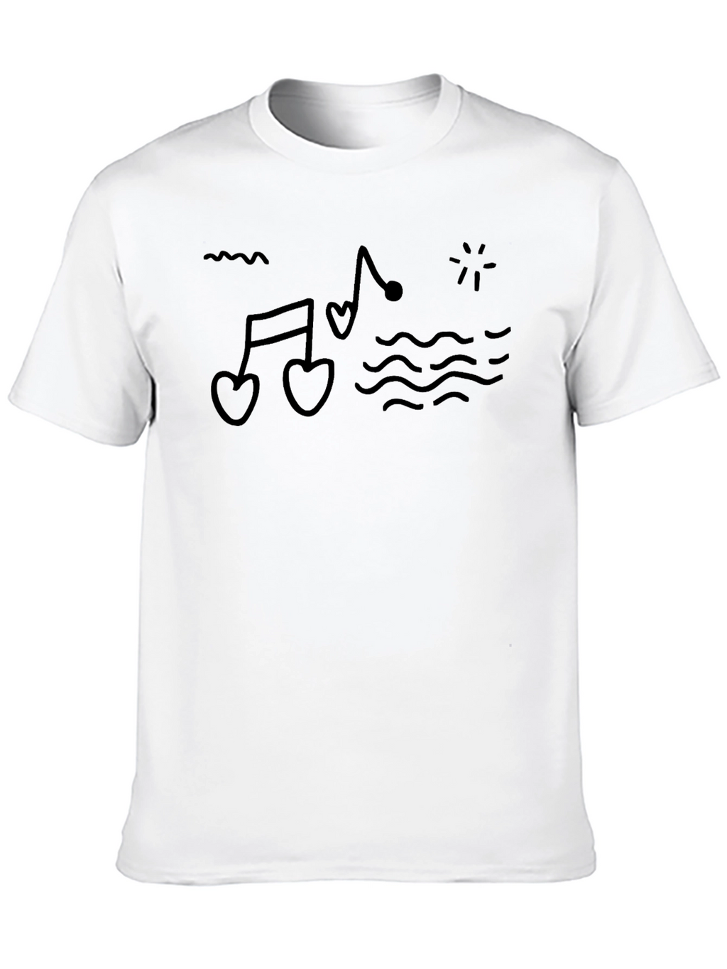 Heart Notes T-Shirt - Stylish Music Lover Tee