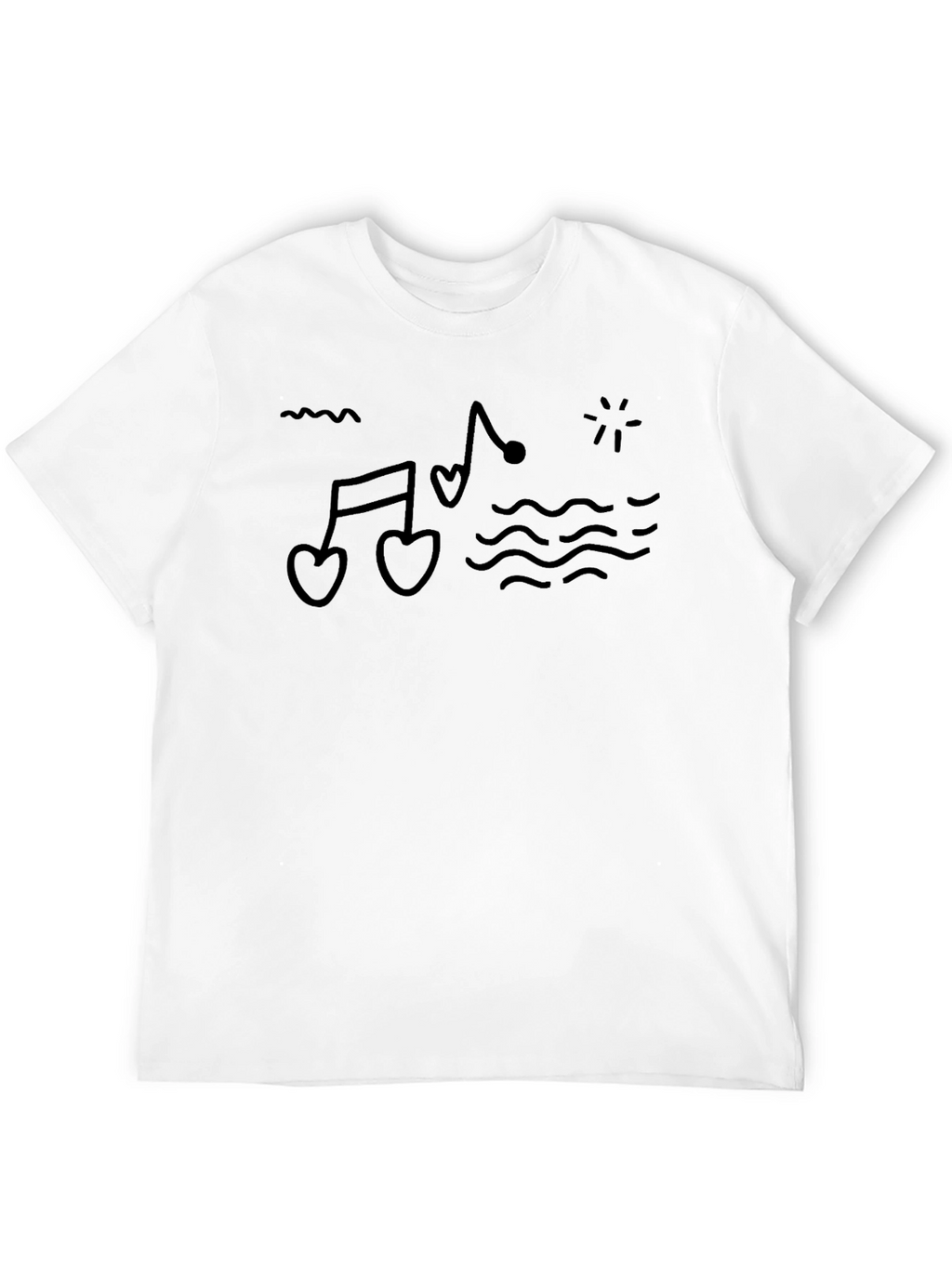 Heart Notes T-Shirt - Stylish Music Lover Tee