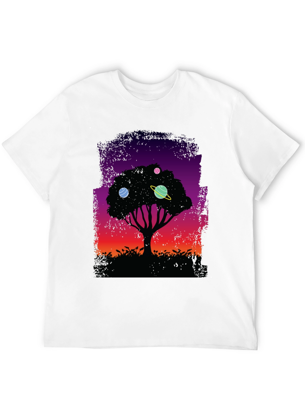 Cosmic Tree Graphic Tee - Black Unisex T-Shirt