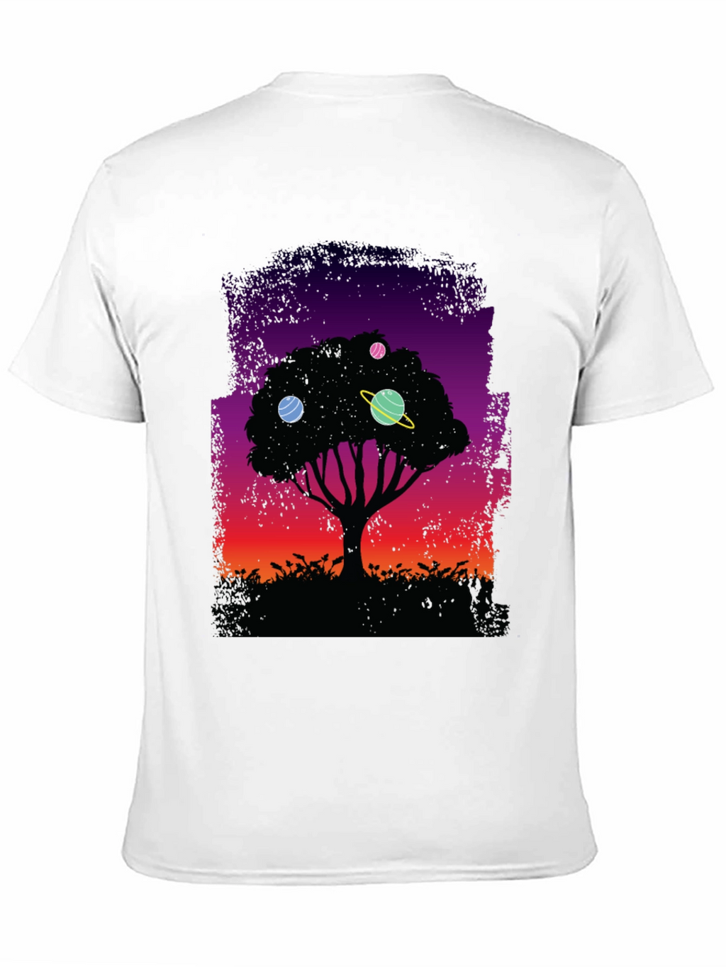 Cosmic Tree Graphic Tee - Black Unisex T-Shirt