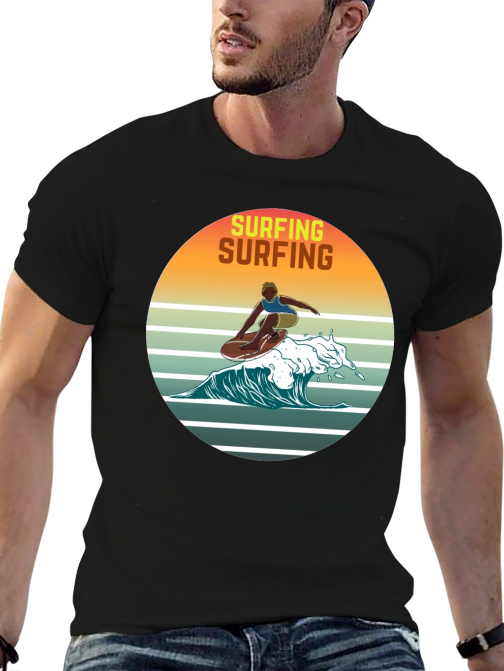 Retro Surfing Graphic Tee