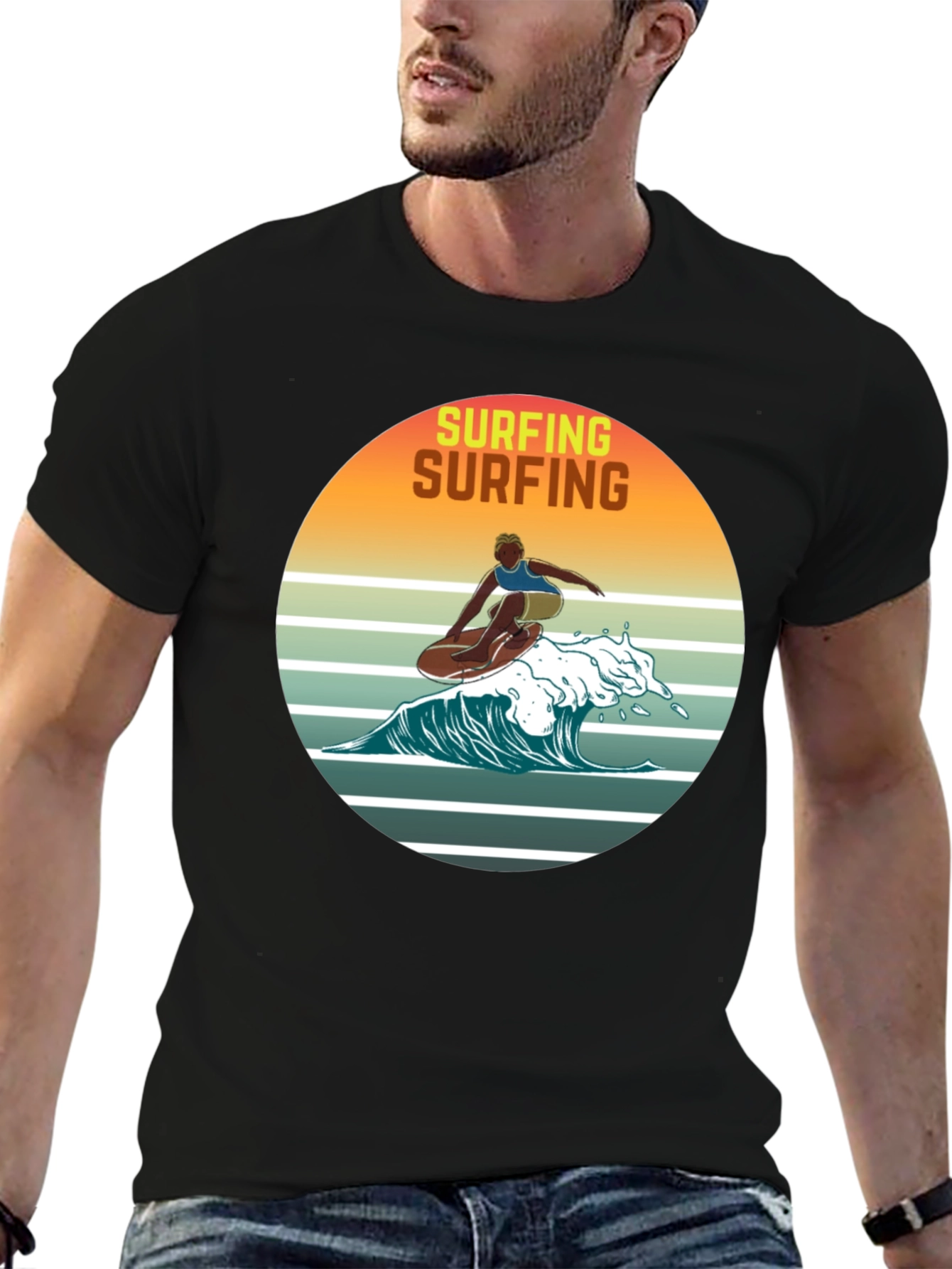 Retro Surfing Graphic Tee
