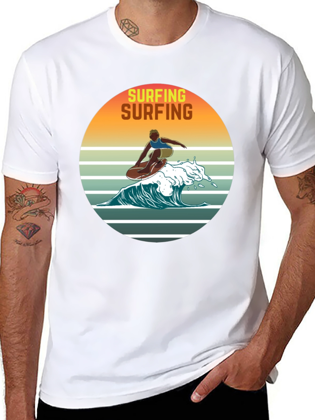 Retro Surfing Graphic Tee