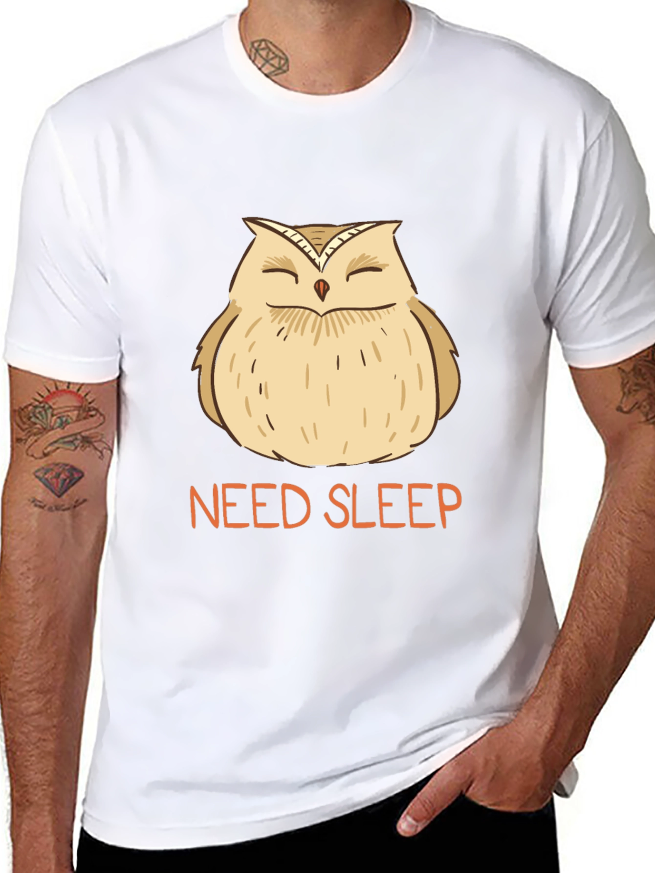 Need Sleep Owl Graphic Tee - Black T-Shirt
