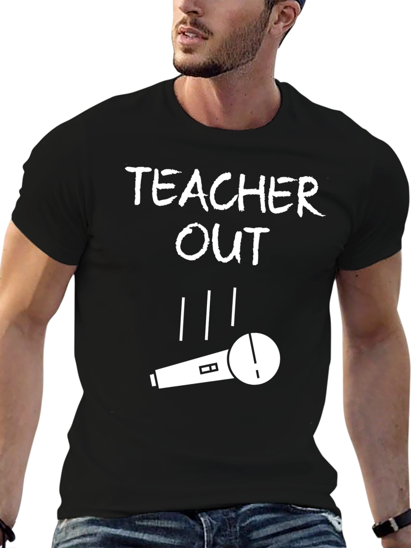 Teacher Out T-Shirt Mic Drop Funny Retirement Tee