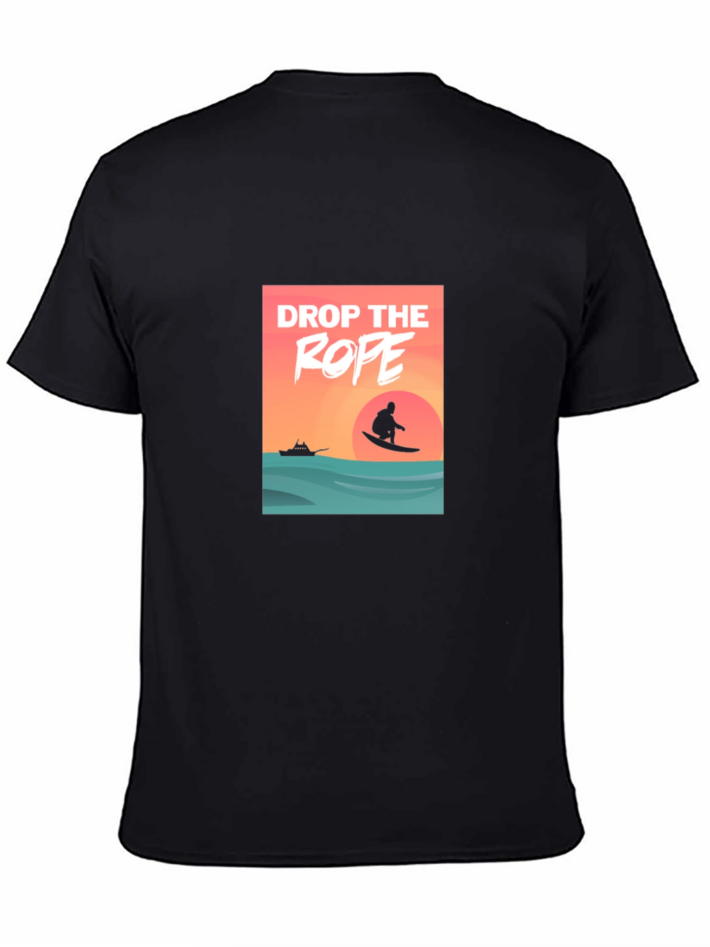 Drop The Rope Graphic Black T-Shirt