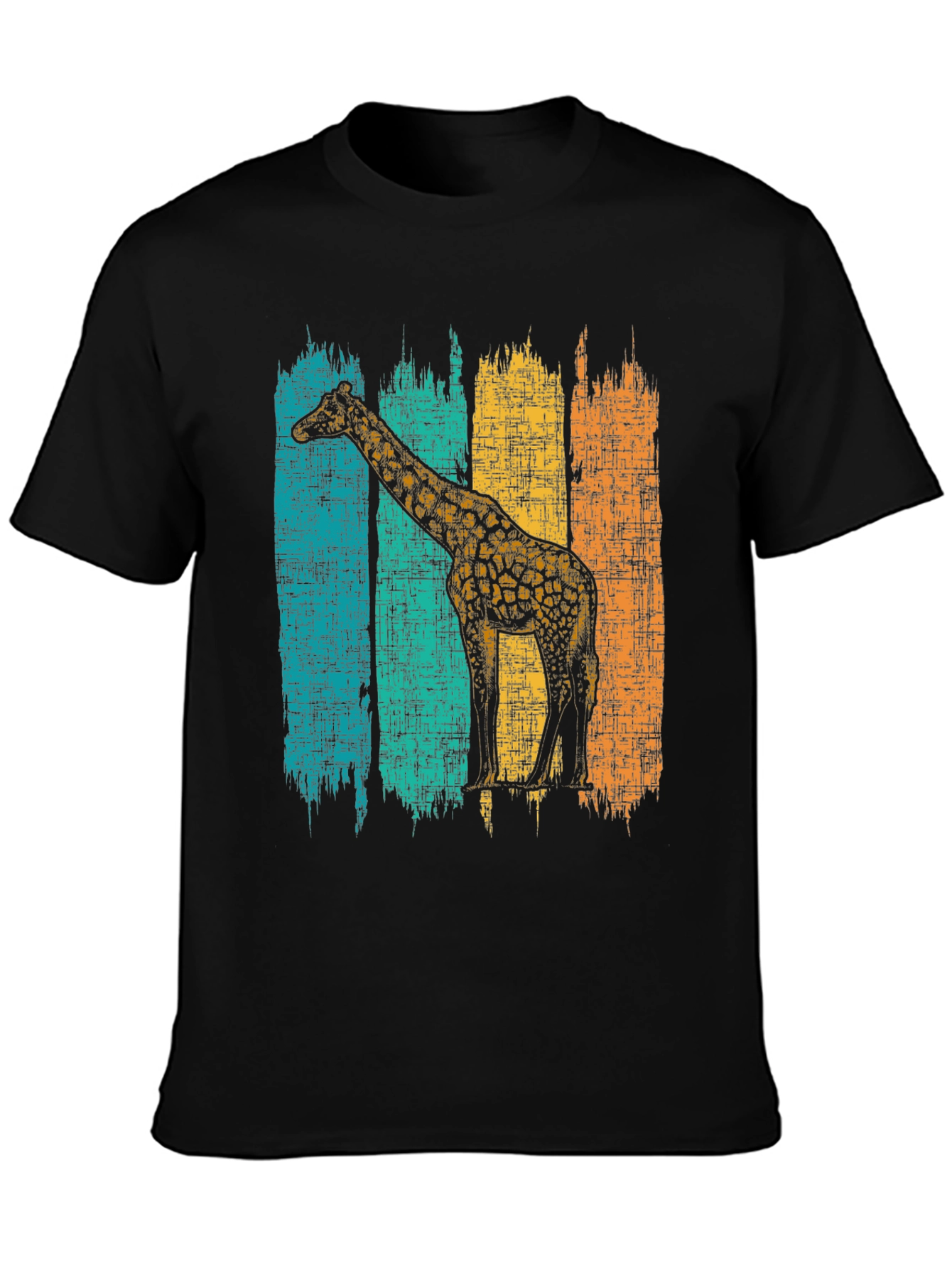 Giraffe Retro Stripe Graphic T-Shirt