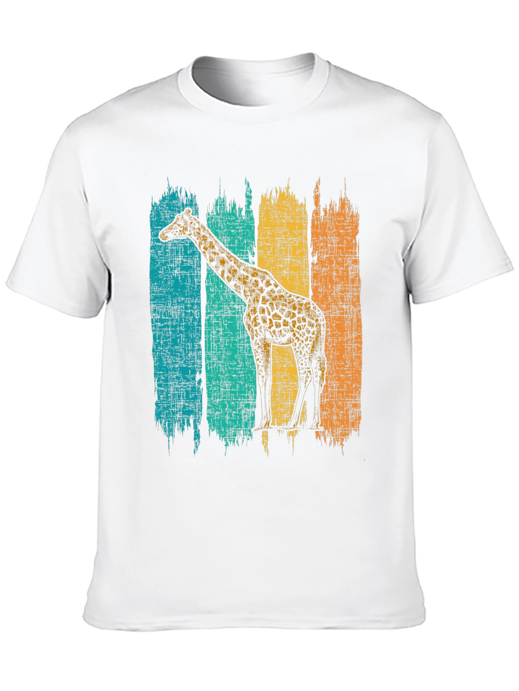 Giraffe Retro Stripe Graphic T-Shirt