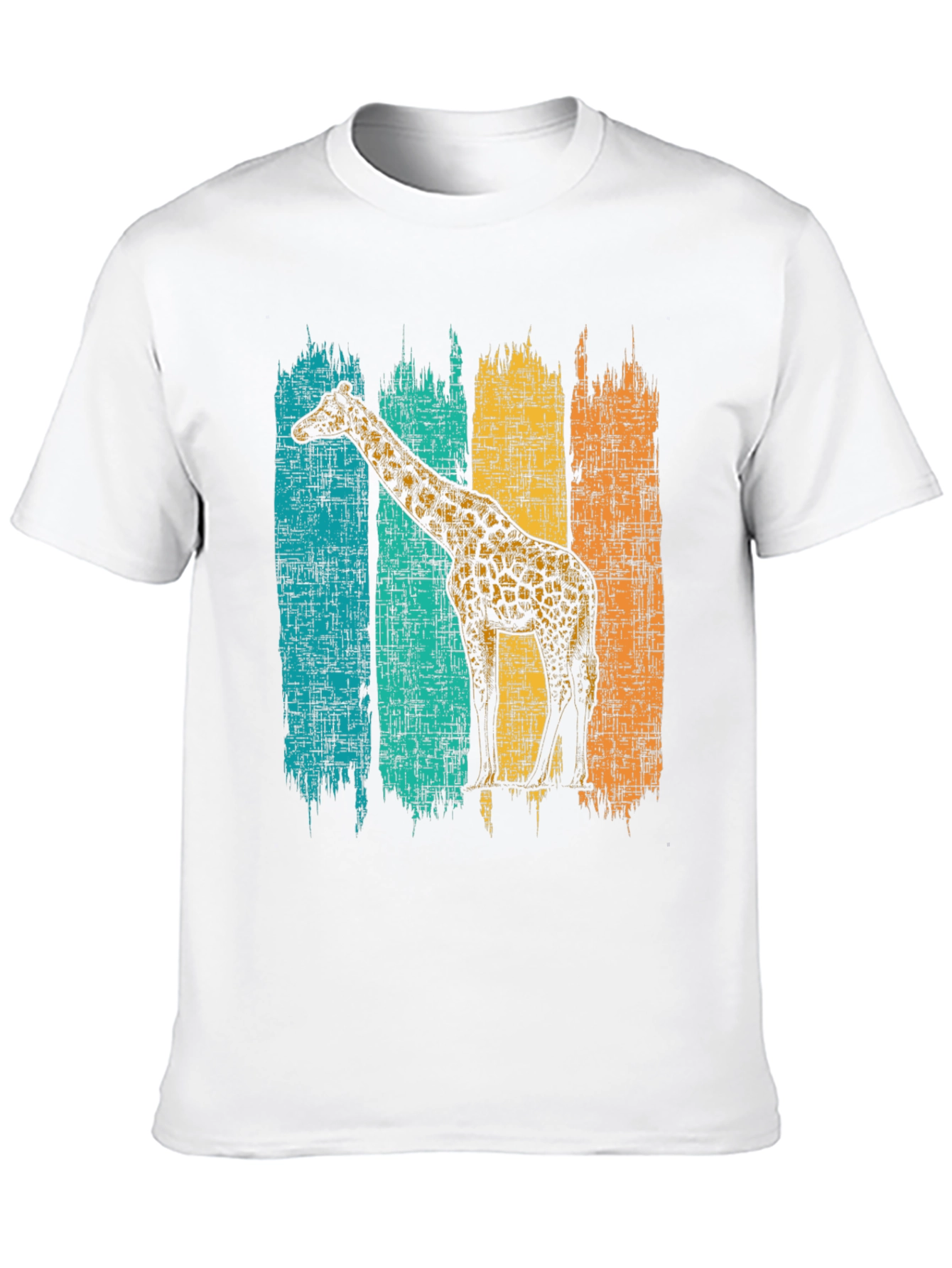 Giraffe Retro Stripe Graphic T-Shirt