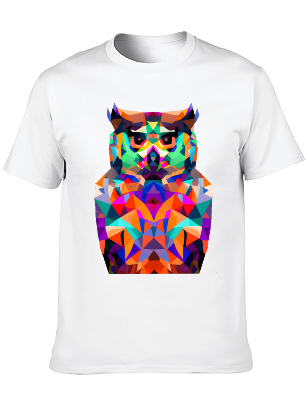 Geometric Owl Graphic Tee - Modern Black T-Shirt