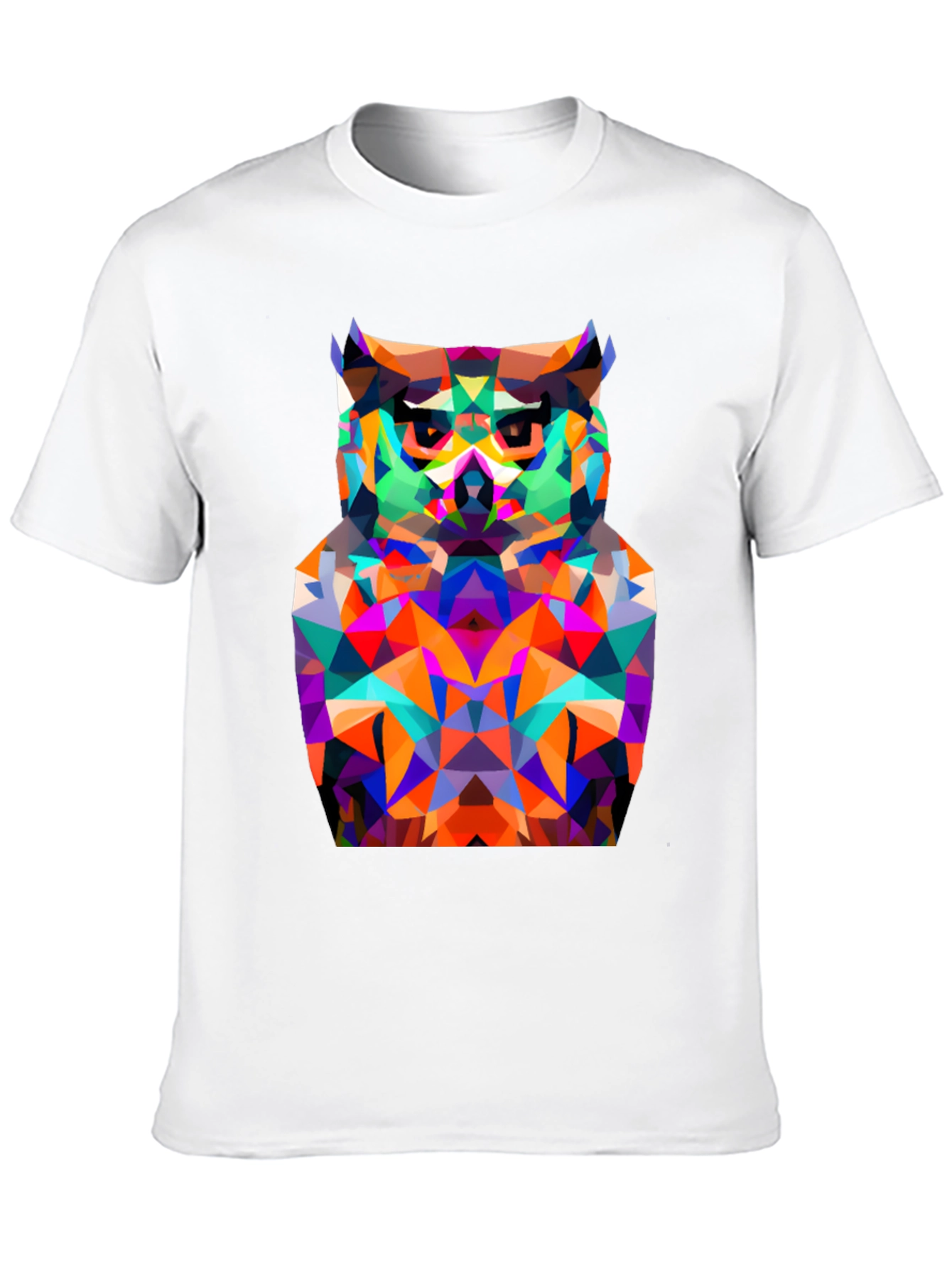 Geometric Owl Graphic Tee - Modern Black T-Shirt