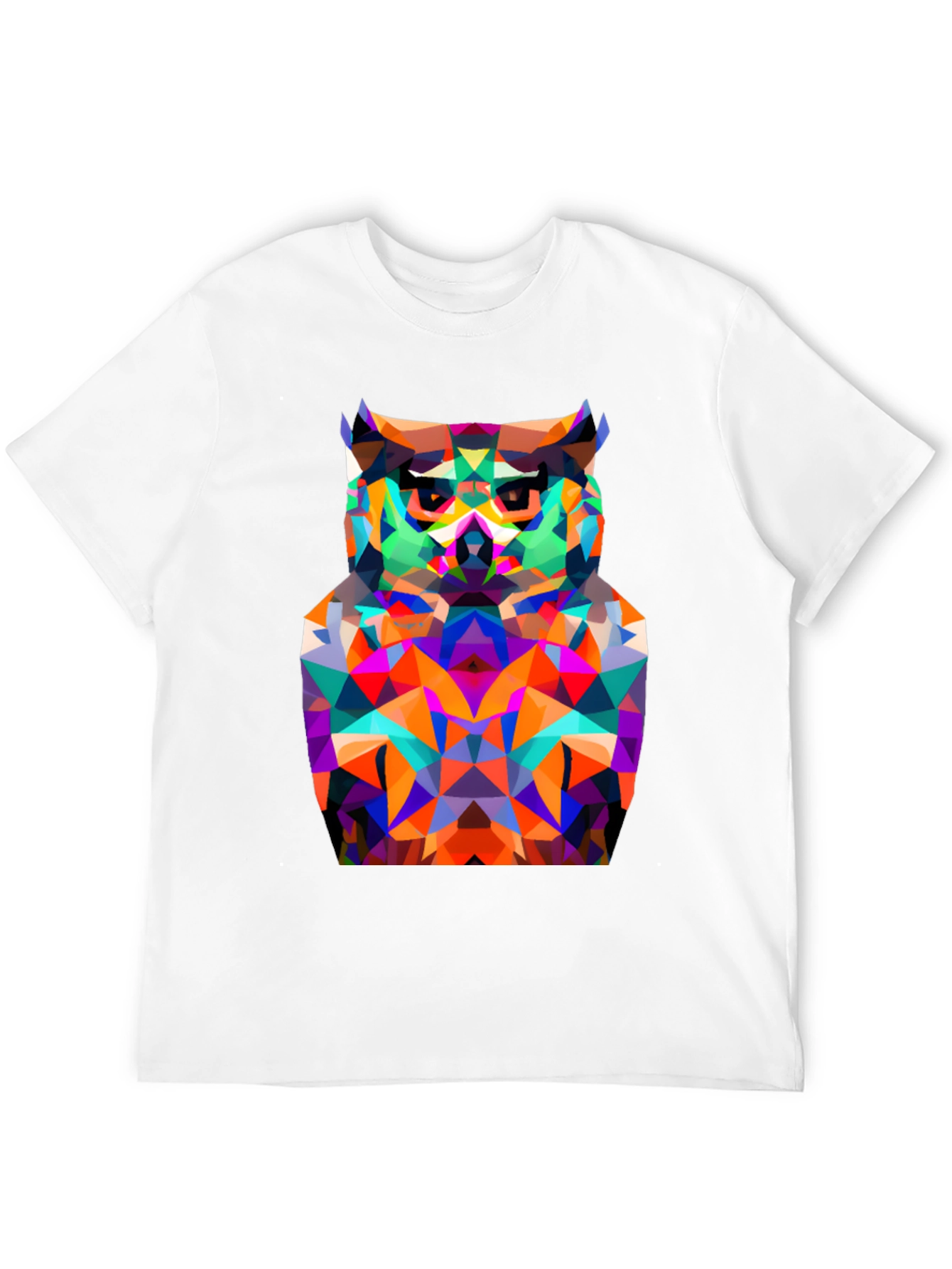 Geometric Owl Graphic Tee - Modern Black T-Shirt