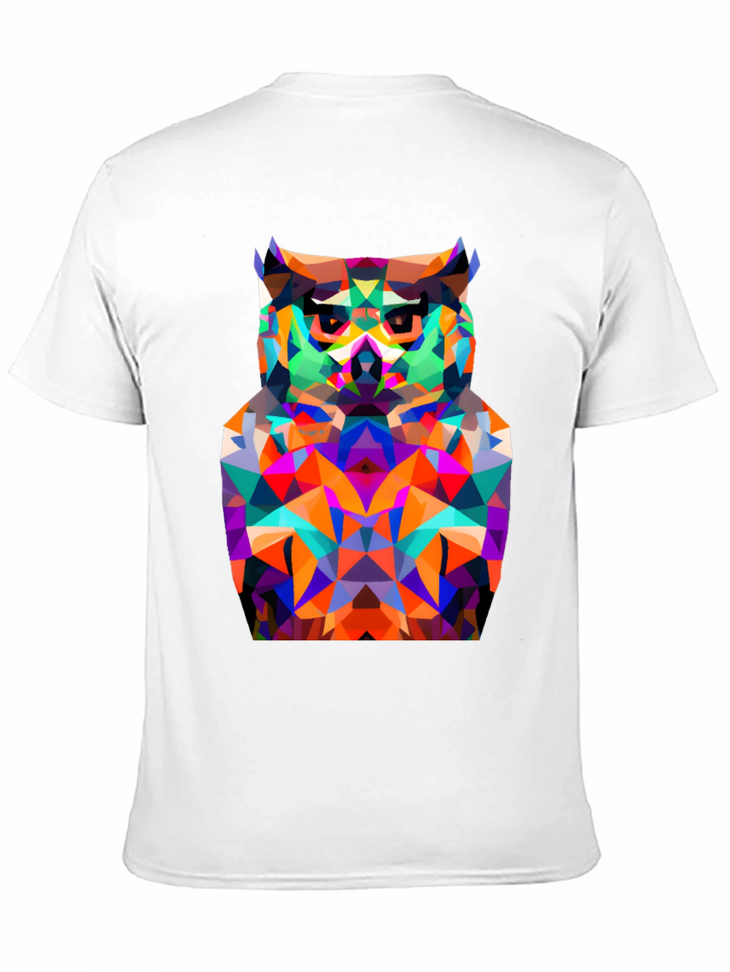 Geometric Owl Graphic Tee - Modern Black T-Shirt
