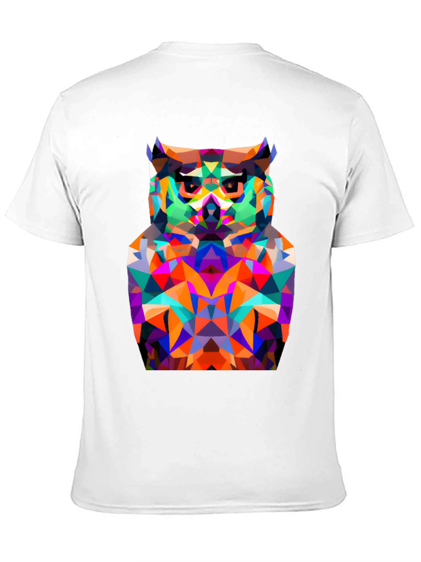 Geometric Owl Graphic Tee - Modern Black T-Shirt