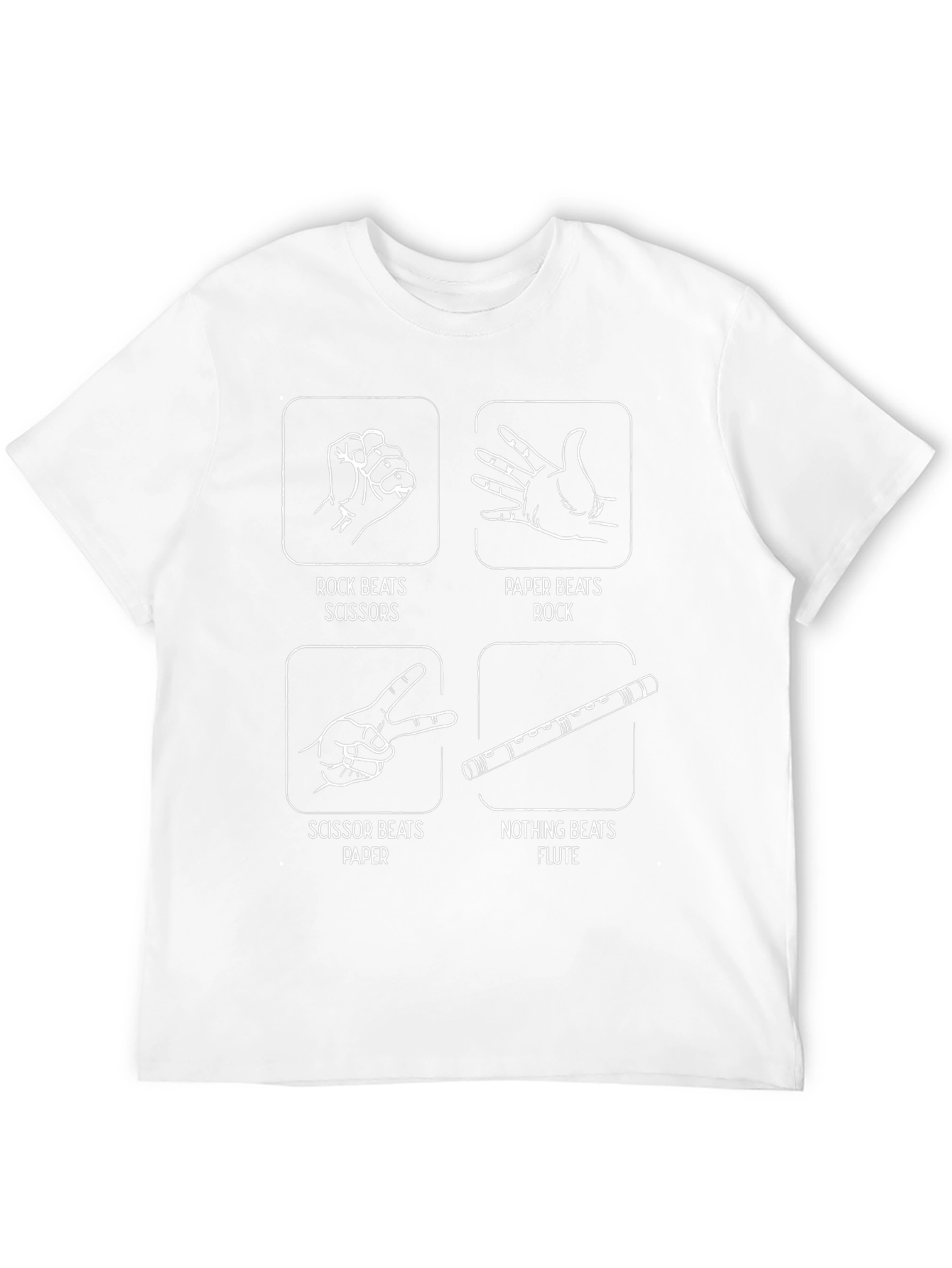 Rock Paper Scissors Flute Funny Graphic T-Shirt