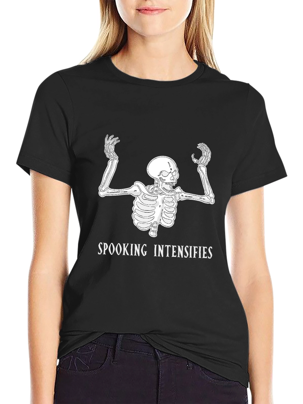 Spooking Intensifies Skeleton Graphic T-Shirt