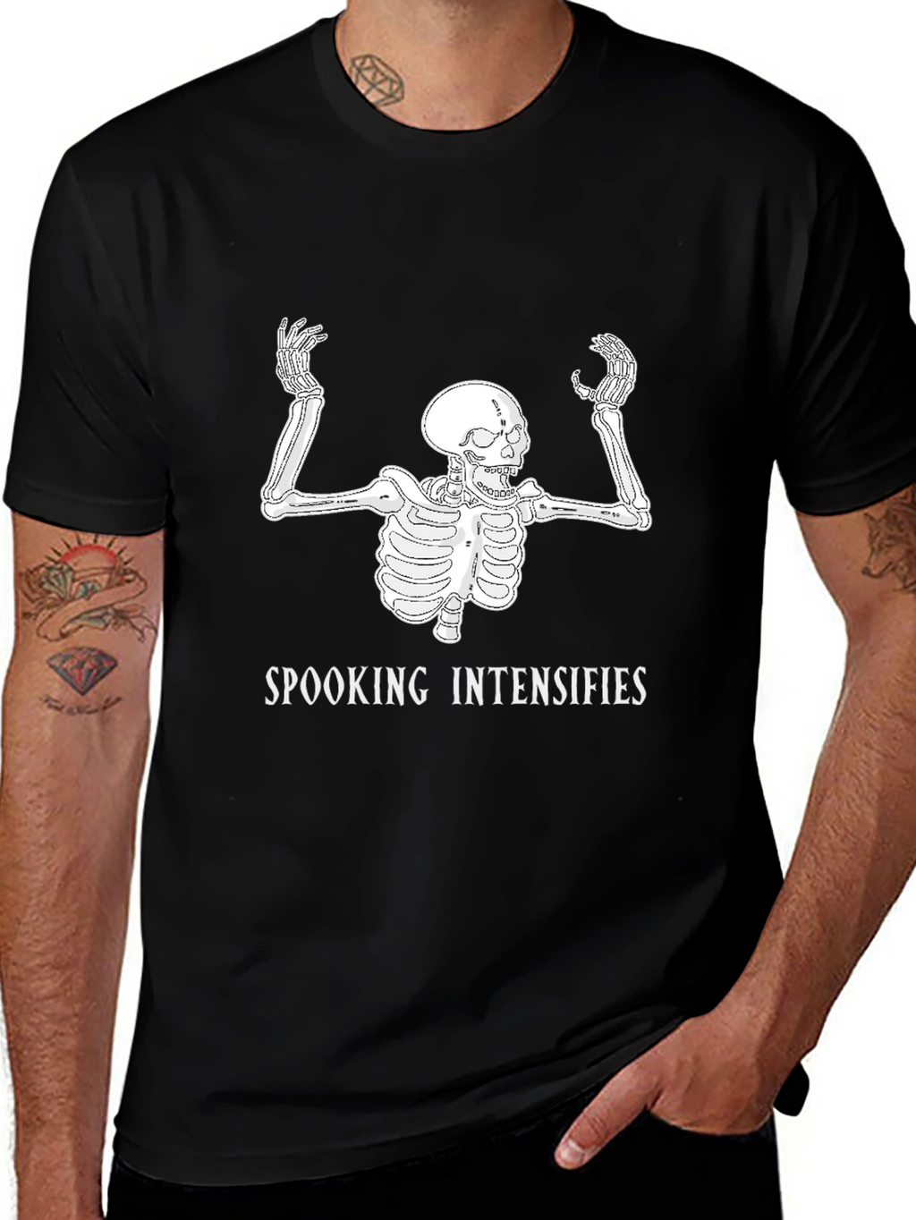 Spooking Intensifies Skeleton Graphic T-Shirt