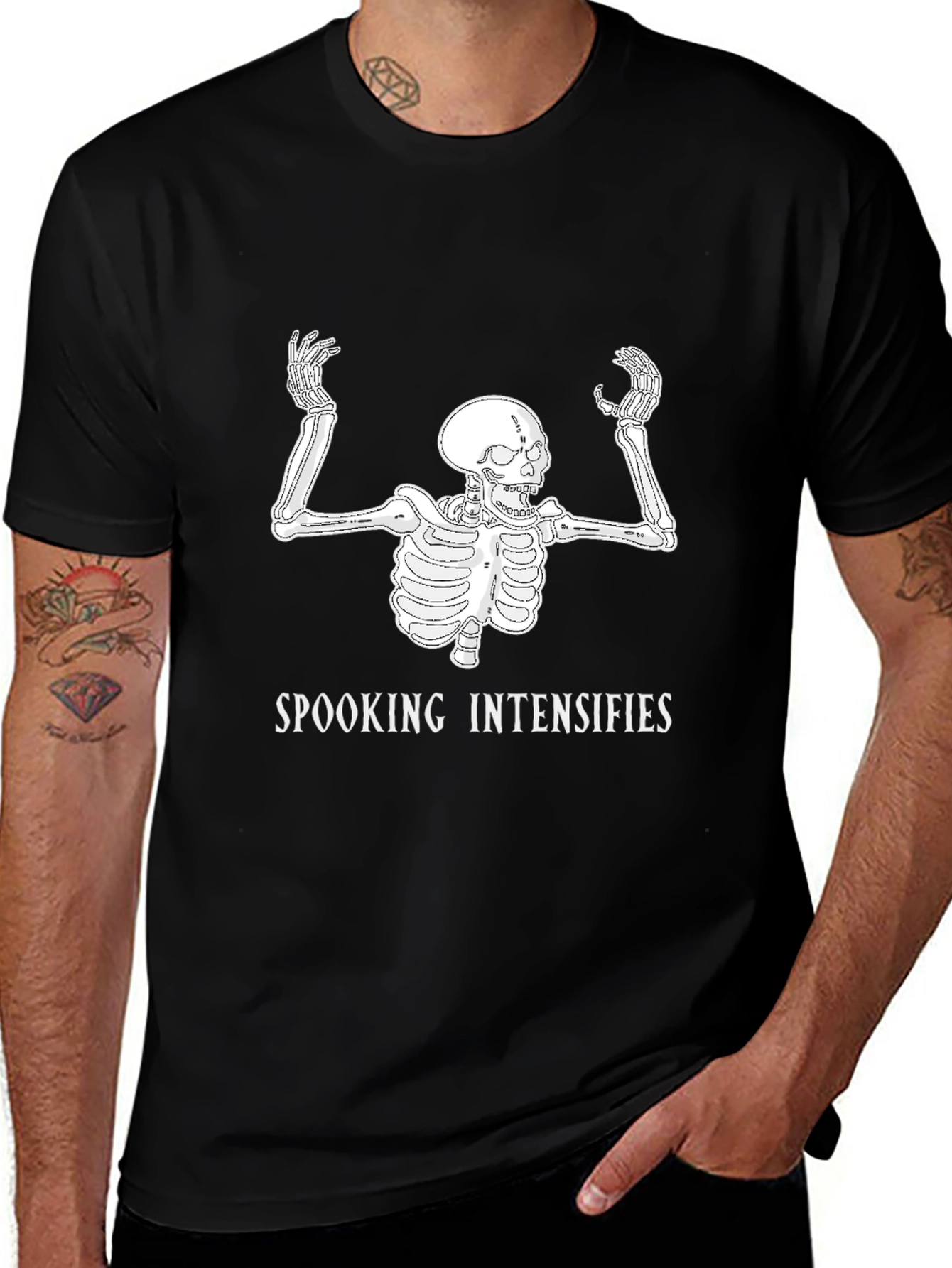 Spooking Intensifies Skeleton Graphic T-Shirt