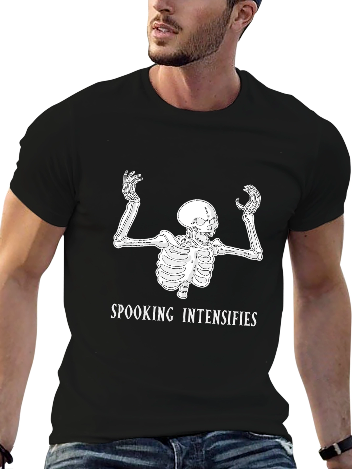 Spooking Intensifies Skeleton Graphic T-Shirt