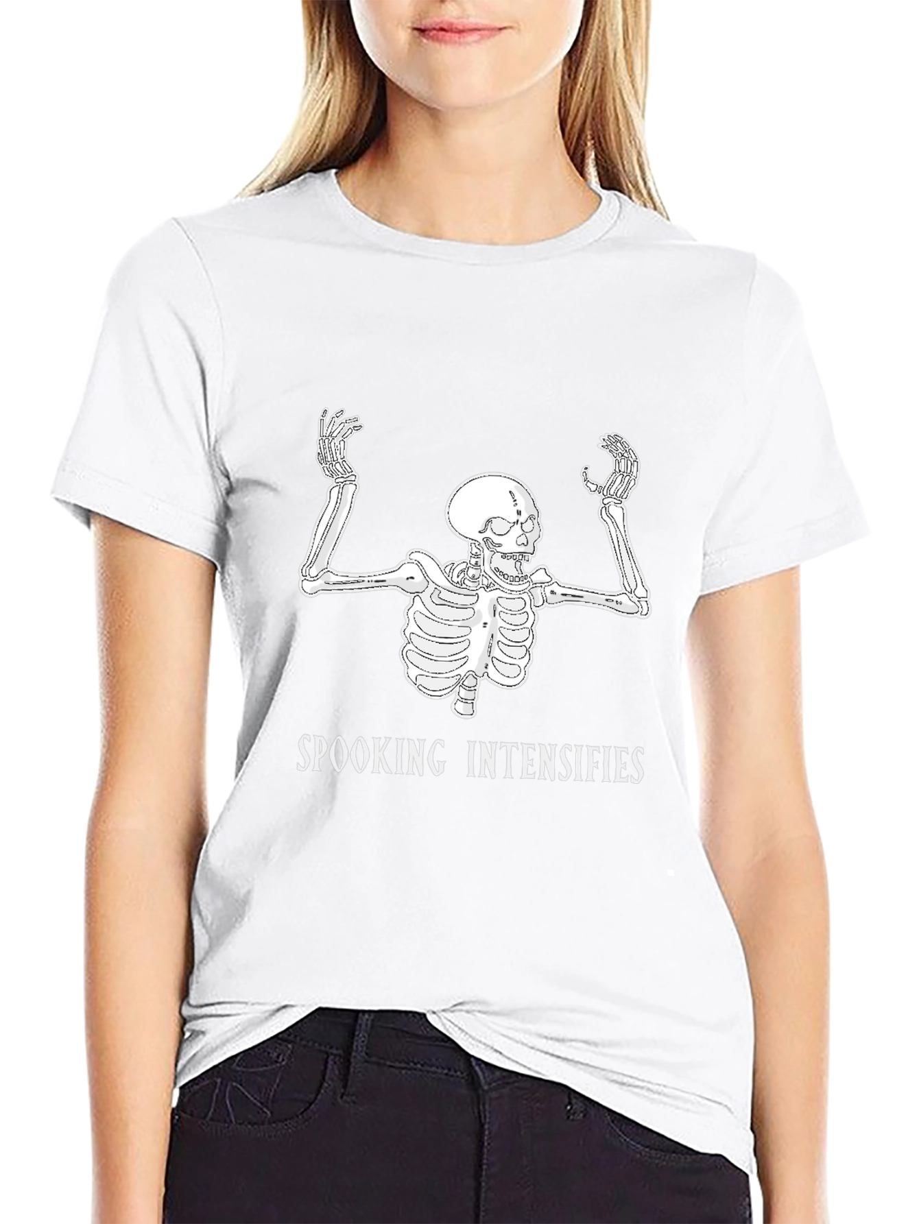 Spooking Intensifies Skeleton Graphic T-Shirt