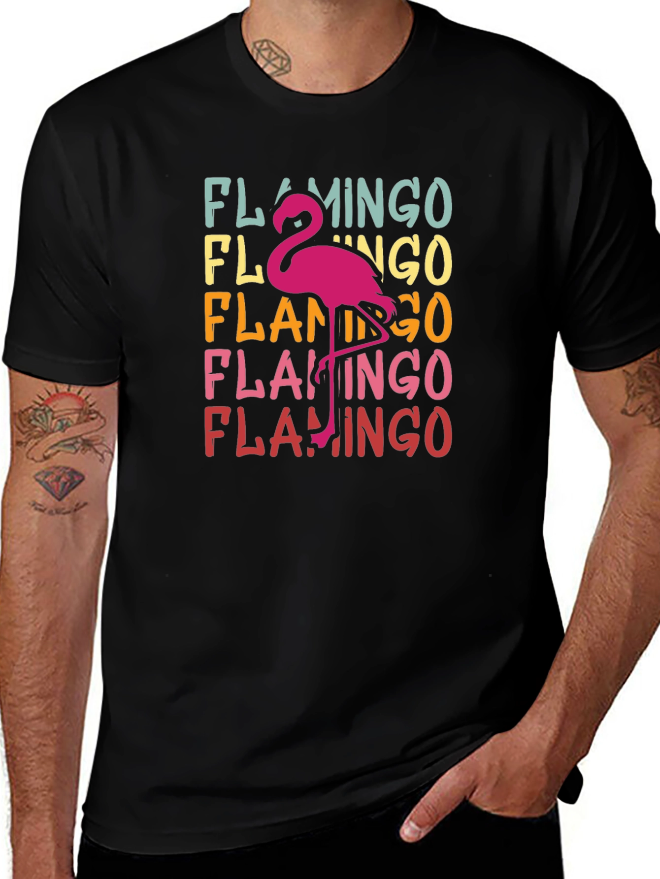 Retro Flamingo T-Shirt - Tropical Bird Tee