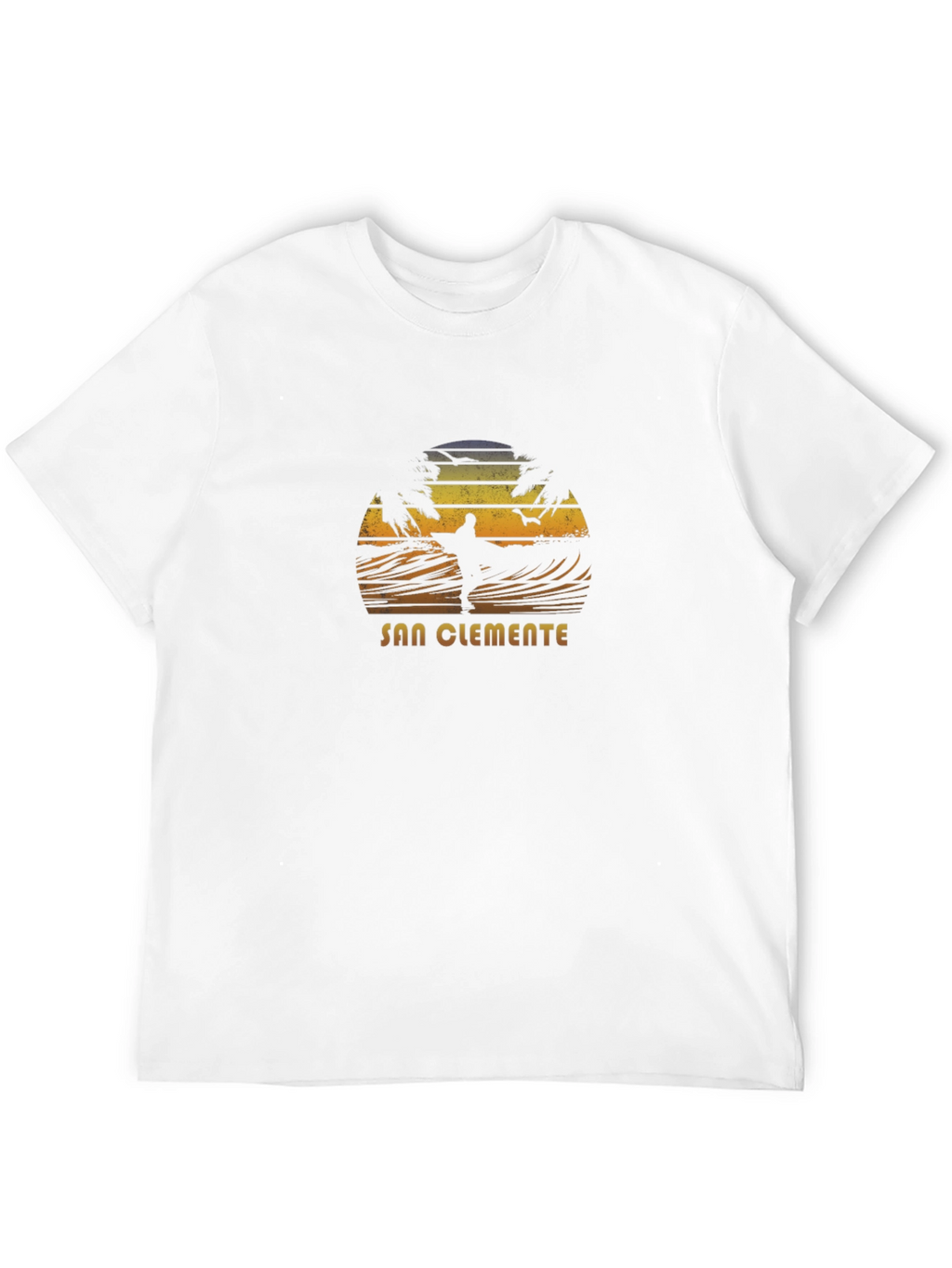 San Clemente Surfer Graphic Tee - Black Cotton Blend