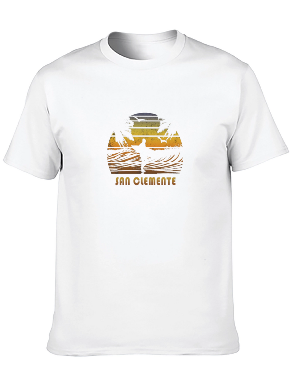 San Clemente Surfer Graphic Tee - Black Cotton Blend